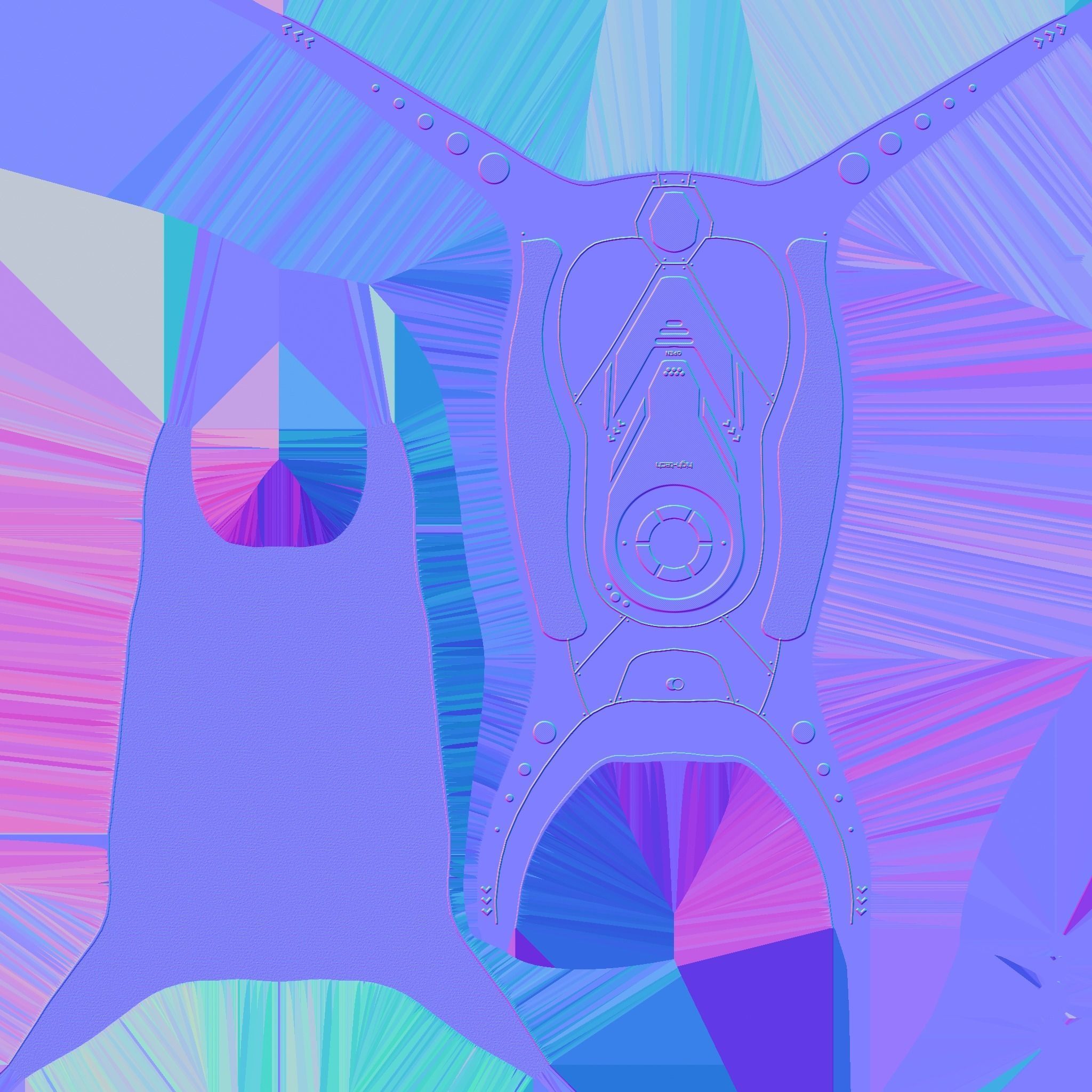 SciFi Backpack G02 Yellow - Fashion Character Design Low-poly 3D model_26