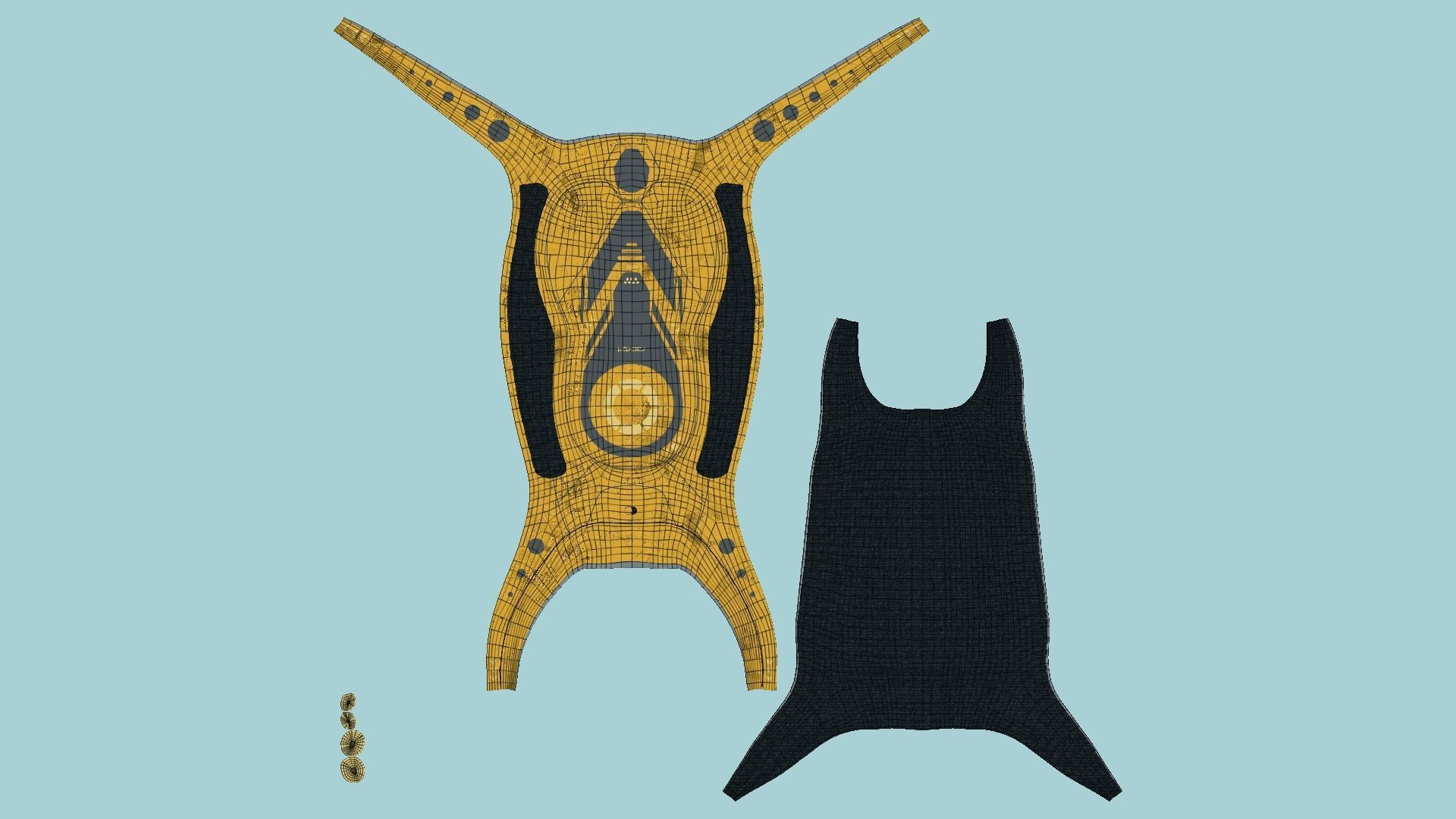 SciFi Backpack G02 Yellow - Fashion Character Design Low-poly 3D model_5