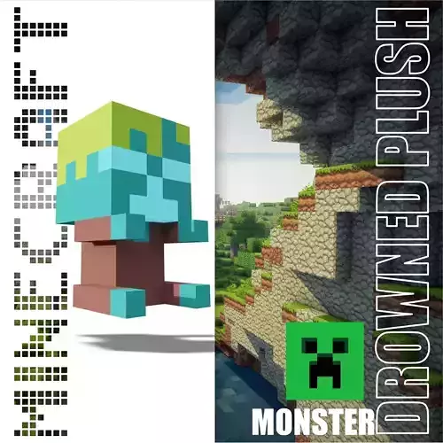 Minecraft Drowned Plush 