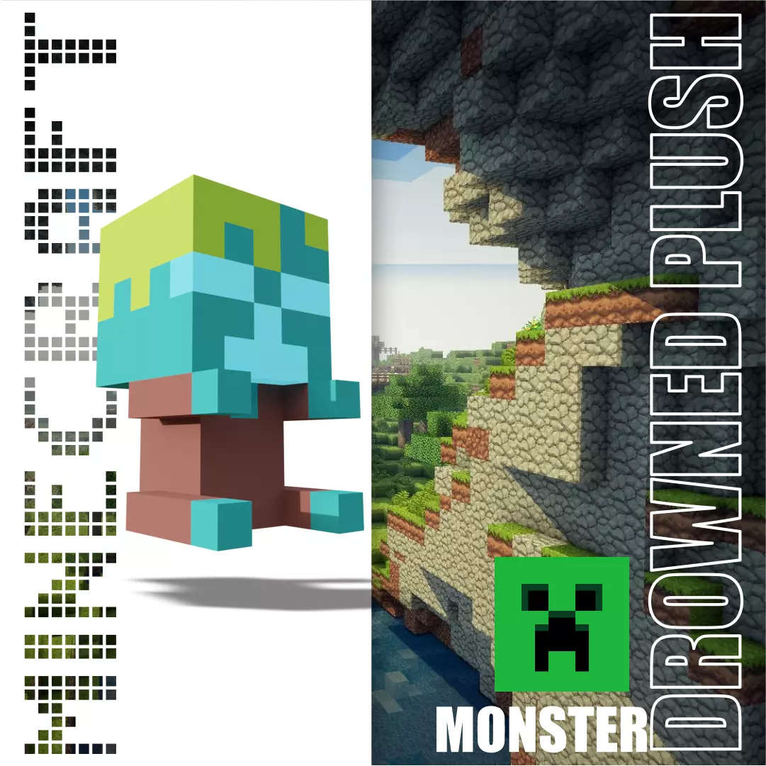 Minecraft Drowned Plush 3D model