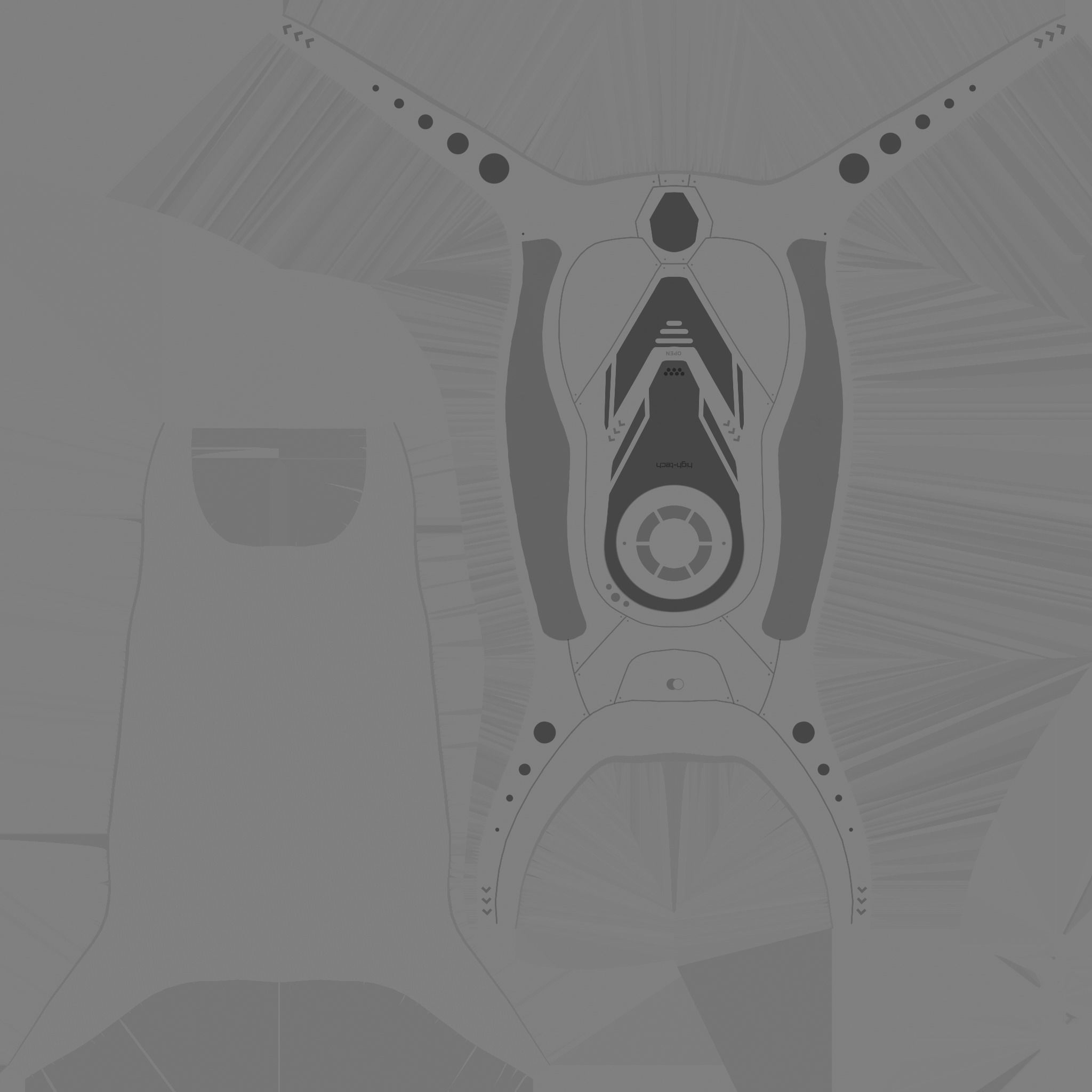 SciFi Backpack G03 Black Gold - Fashion Character Design Low-poly 3D model_24