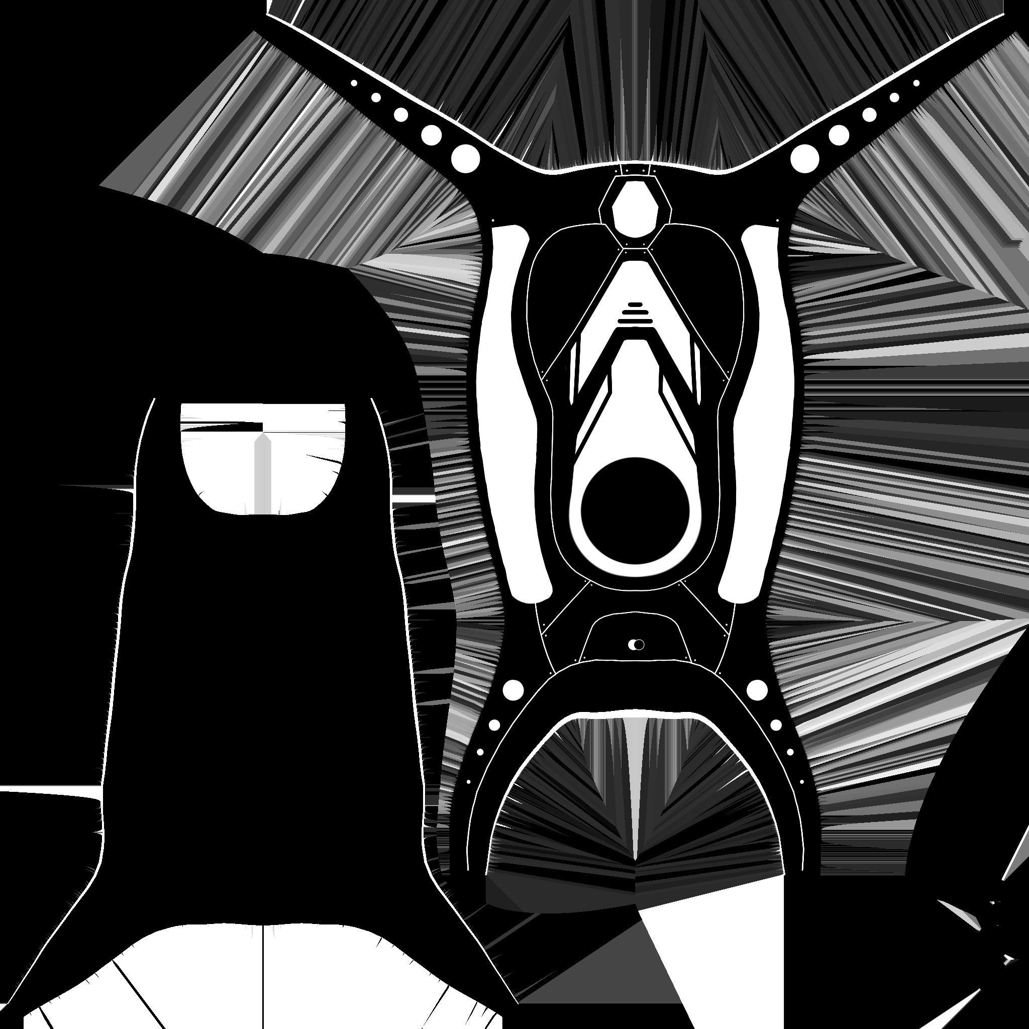 SciFi Backpack G03 Black Gold - Fashion Character Design Low-poly 3D model_25