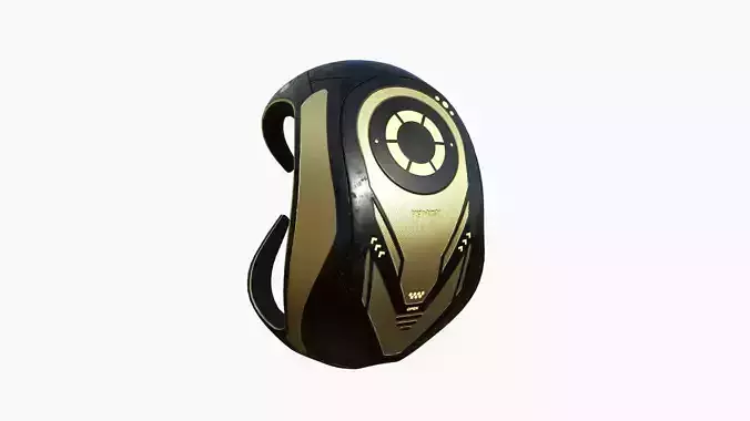 SciFi Backpack G03 Black Gold - Fashion Character Design Low-poly 3D model