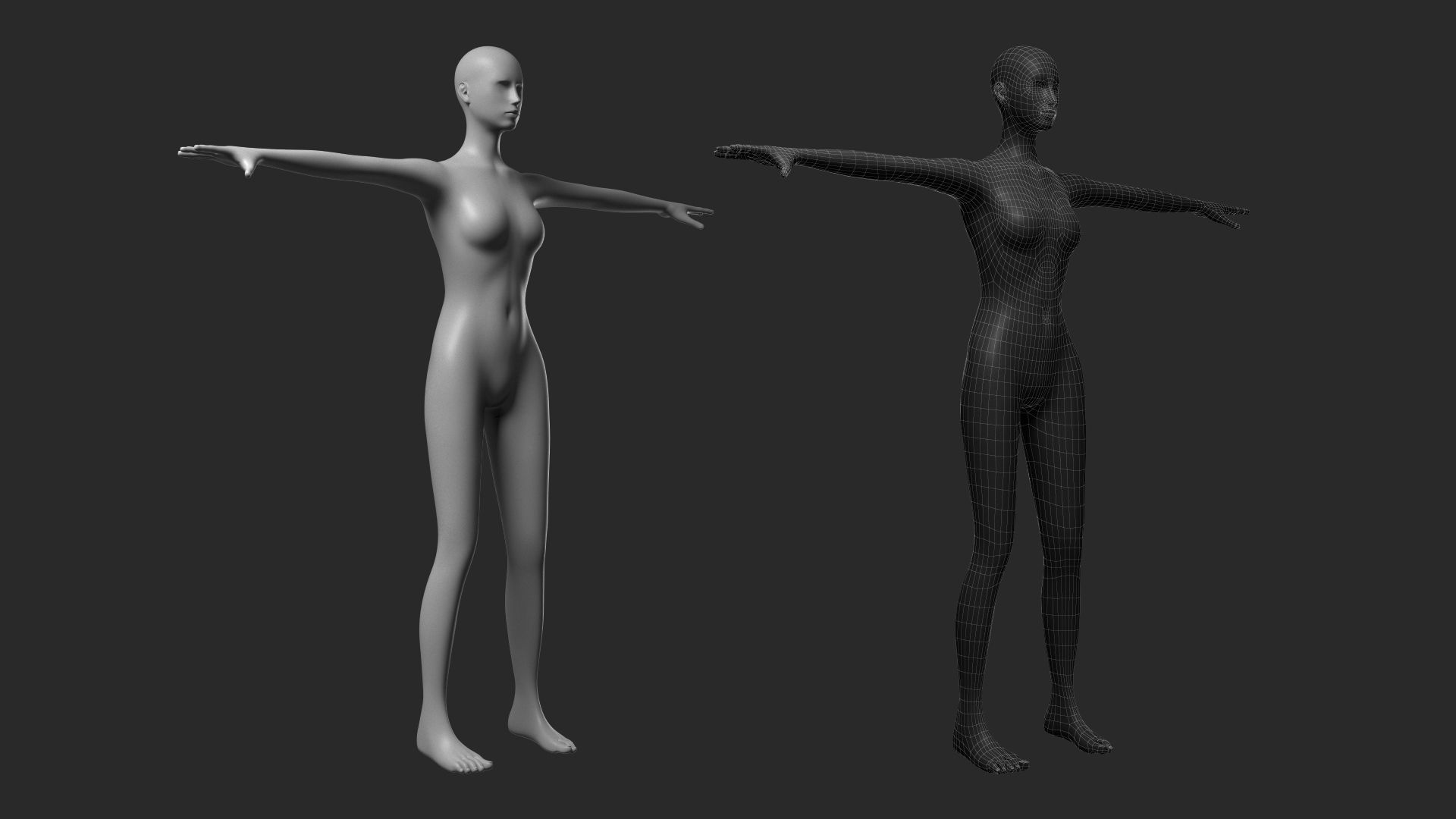 Animated Female Mesh - 14 poses v4 Low-poly 3D model_18