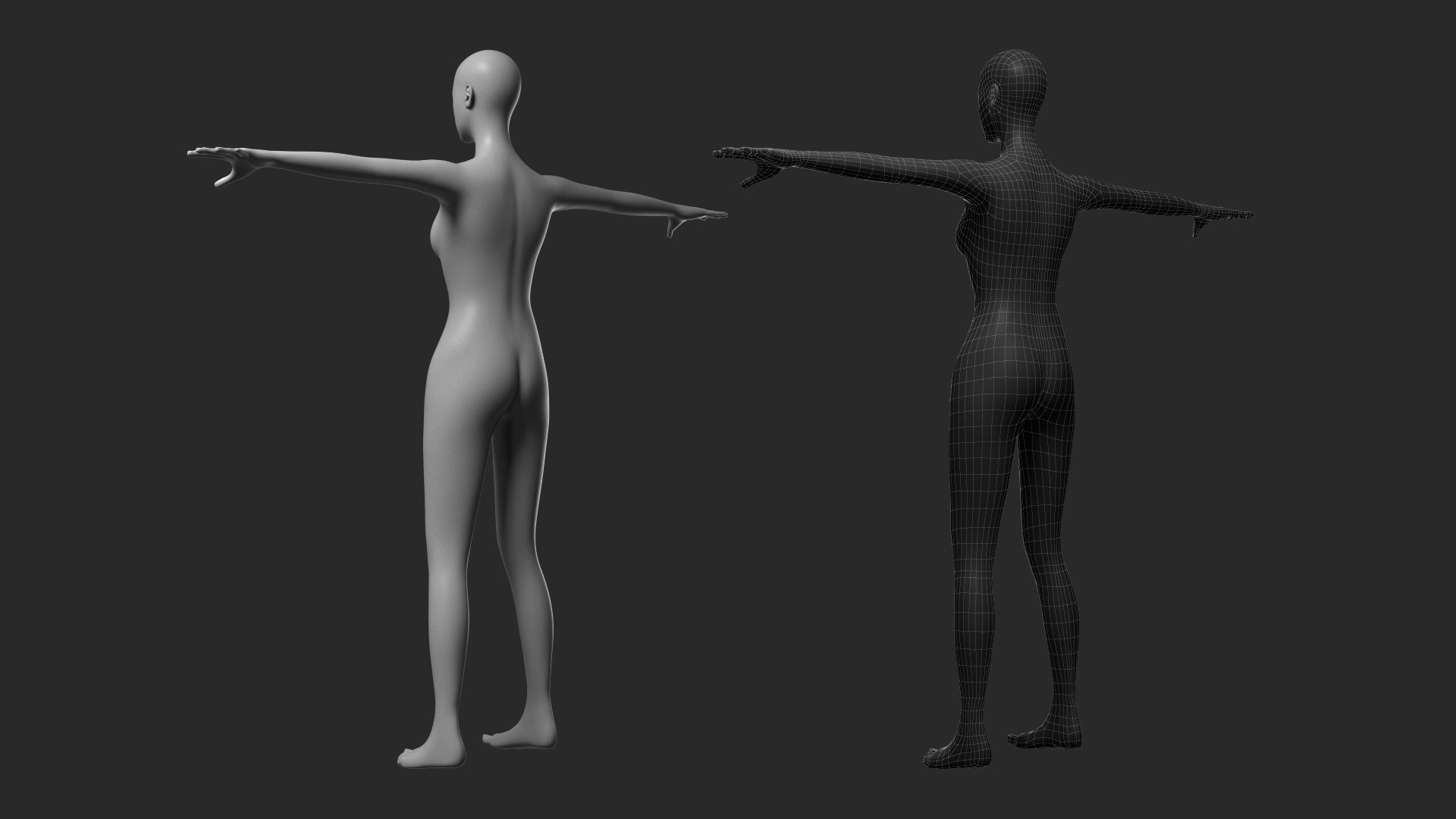 Animated Female Mesh - 14 poses v4 Low-poly 3D model_19