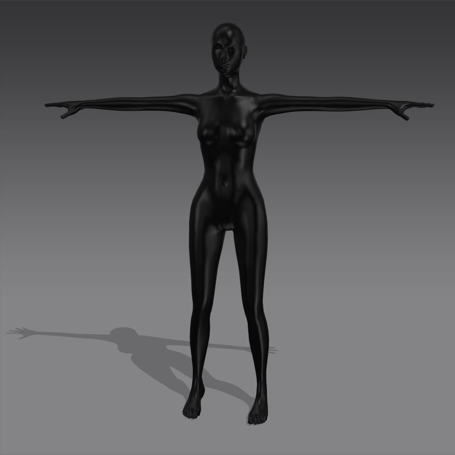 Animated Female Mesh - 14 poses v4 Low-poly 3D model_20