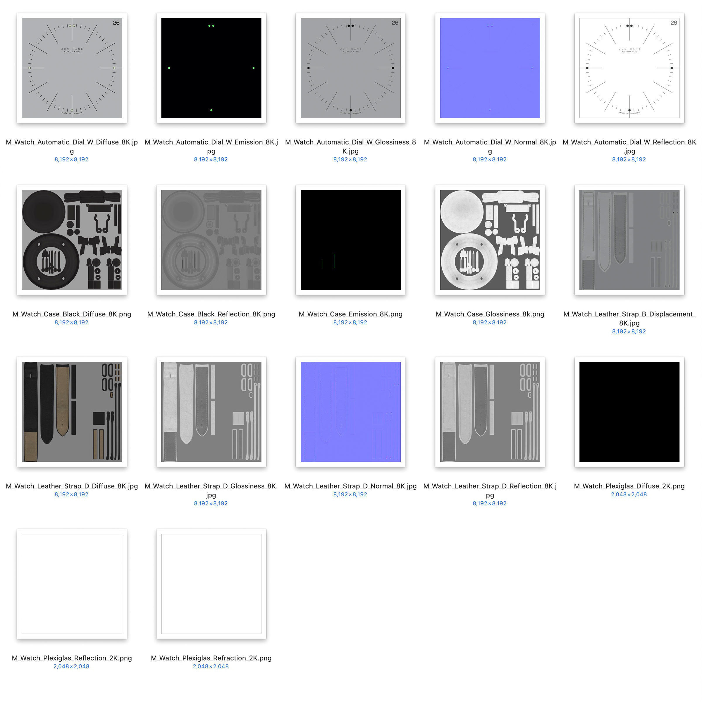 Minimalist Watch 3 - Automatic - White Dial x Black Case Low-poly 3D model_19