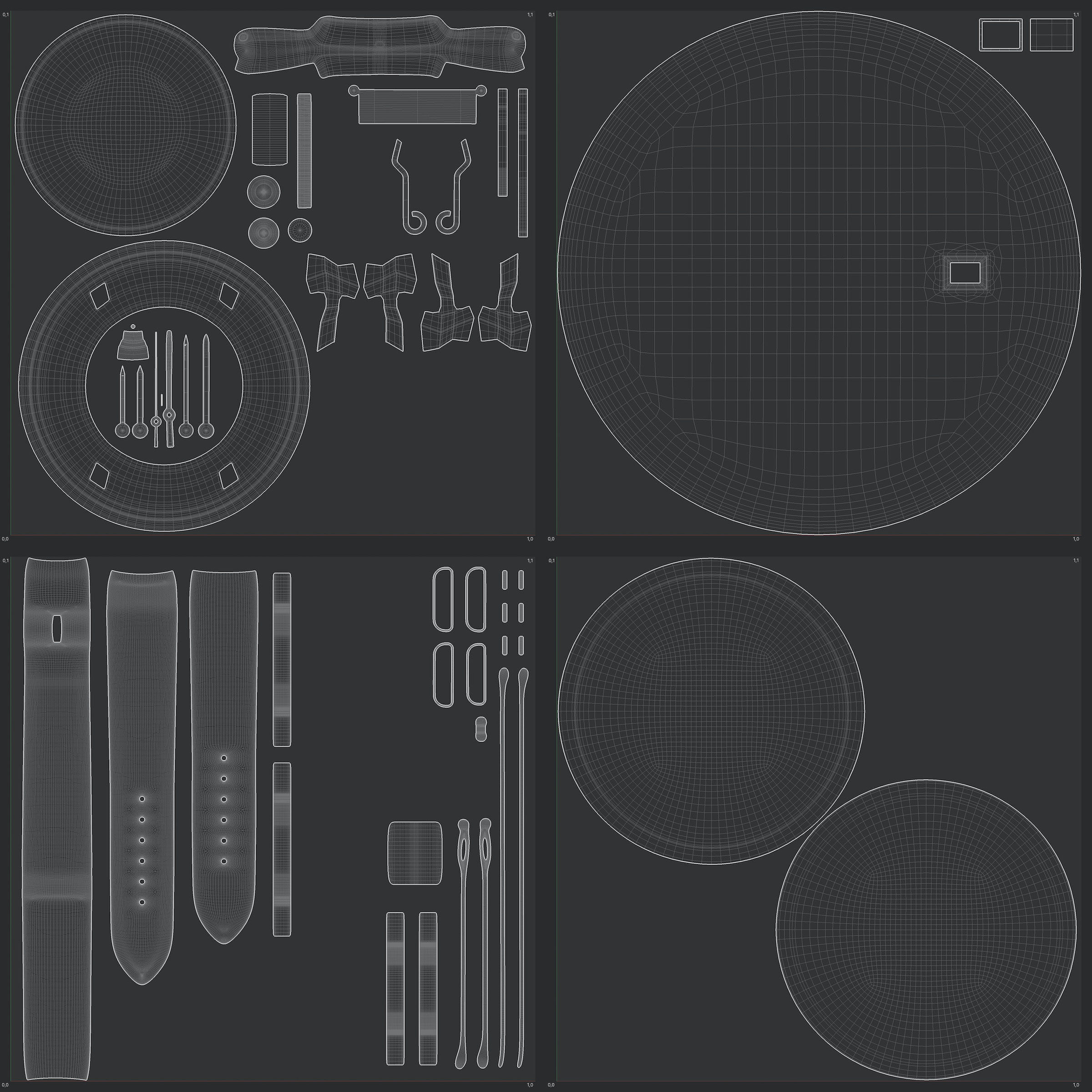 Minimalist Watch 3 - Automatic - White Dial x Black Case Low-poly 3D model_18