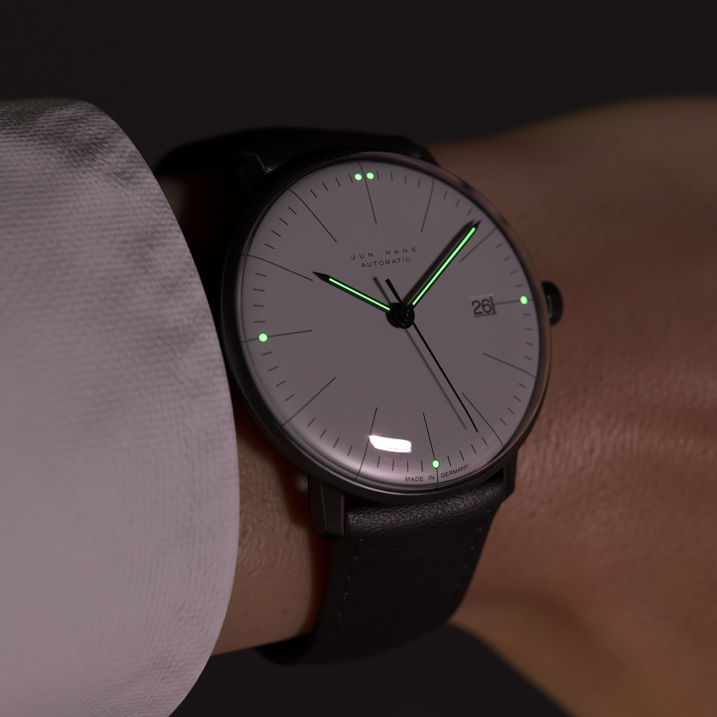 Minimalist Watch 3 - Automatic - White Dial x Black Case Low-poly 3D model_3