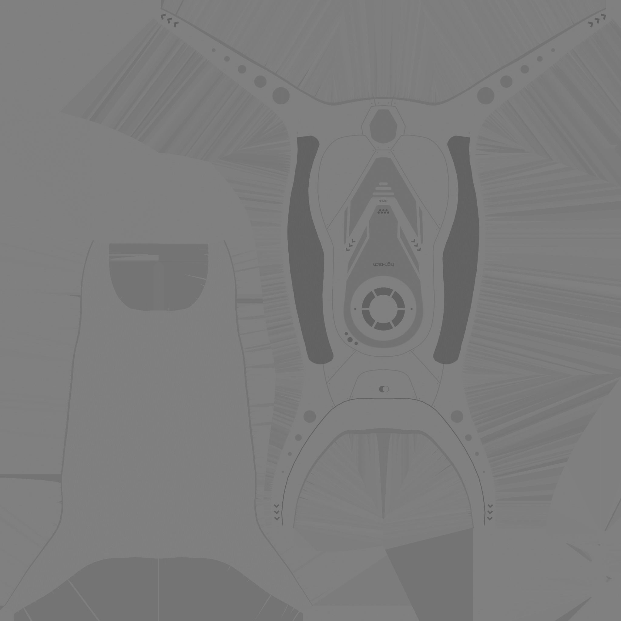 SciFi Backpack G04 White Blue - Fashion Character Design Low-poly 3D model_24