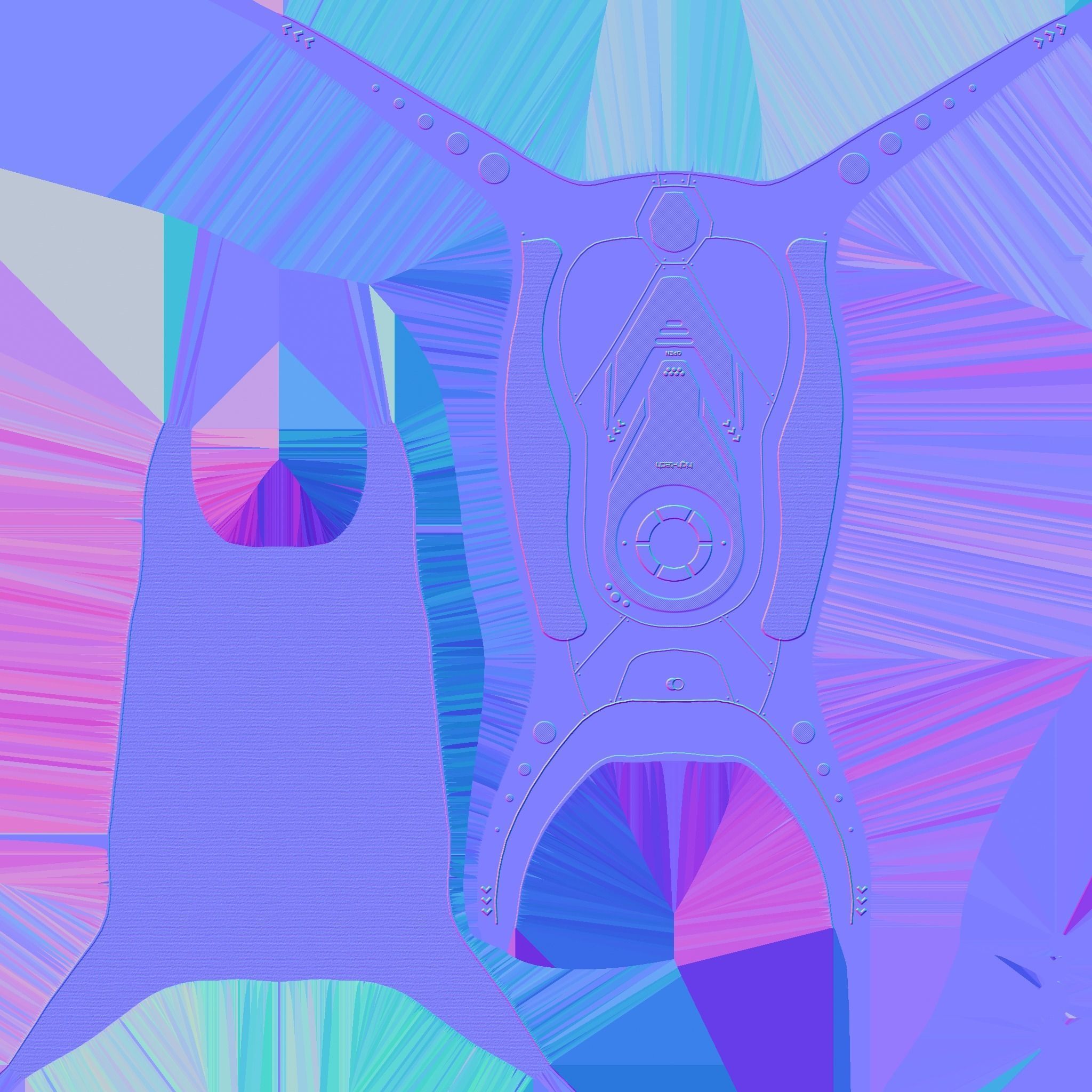 SciFi Backpack G04 White Blue - Fashion Character Design Low-poly 3D model_26