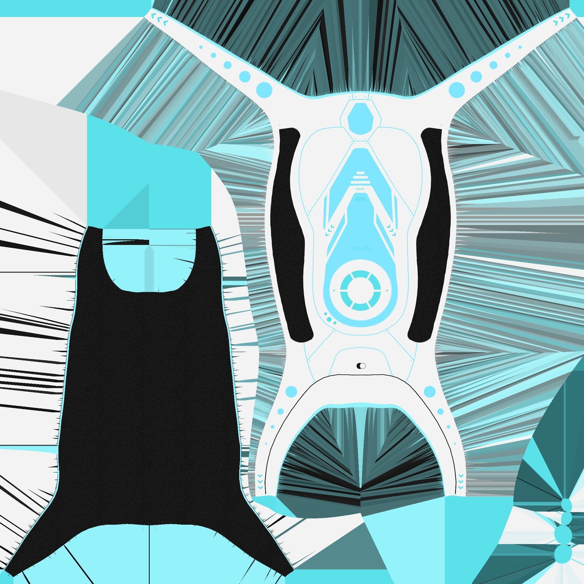 SciFi Backpack G04 White Blue - Fashion Character Design Low-poly 3D model_22