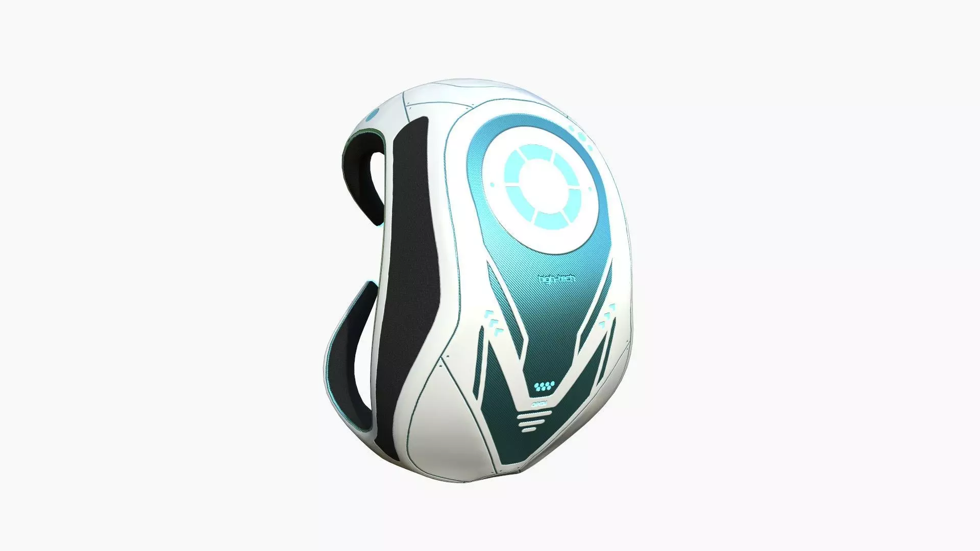 SciFi Backpack G04 White Blue - Fashion Character Design Low-poly 3D model_0