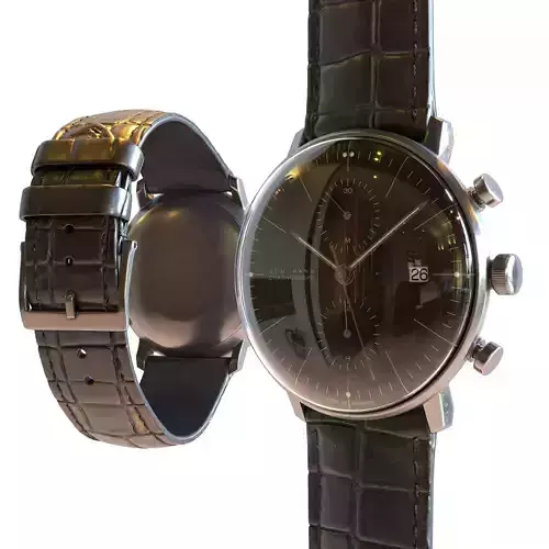 Minimalist Watch 2 - Chronoscope - Black Dial x Stainless Case Low-poly 3D model