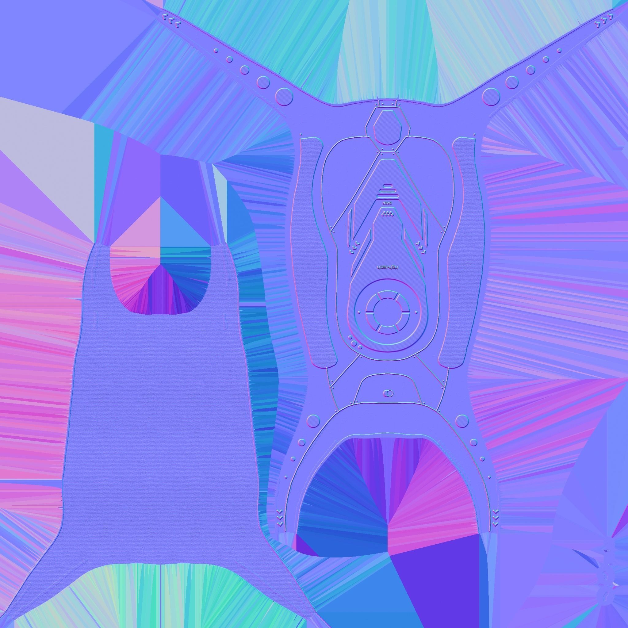 SciFi Backpack G05 Steel Bright - Fashion Character Design Low-poly 3D model_26