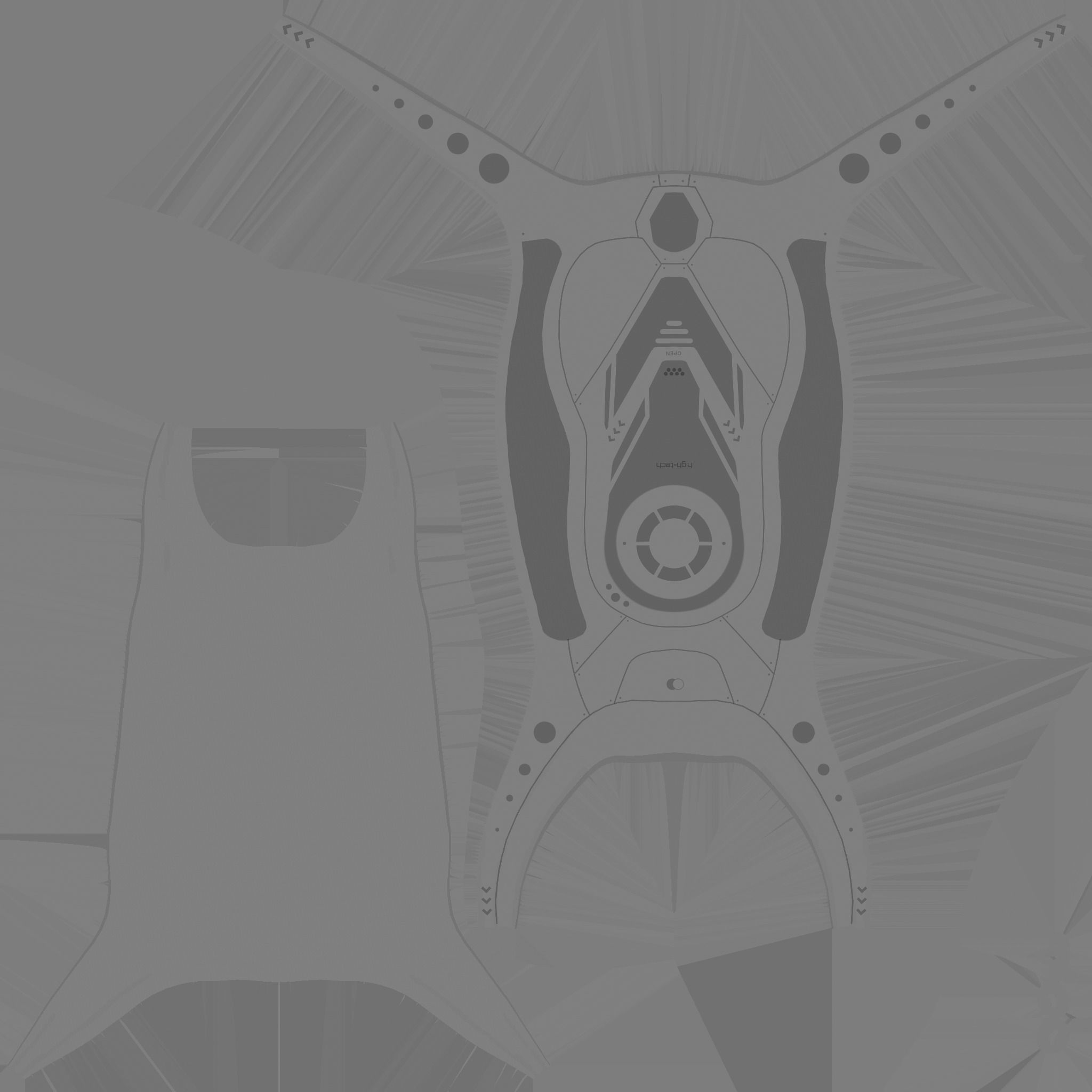 SciFi Backpack G05 Steel Bright - Fashion Character Design Low-poly 3D model_24