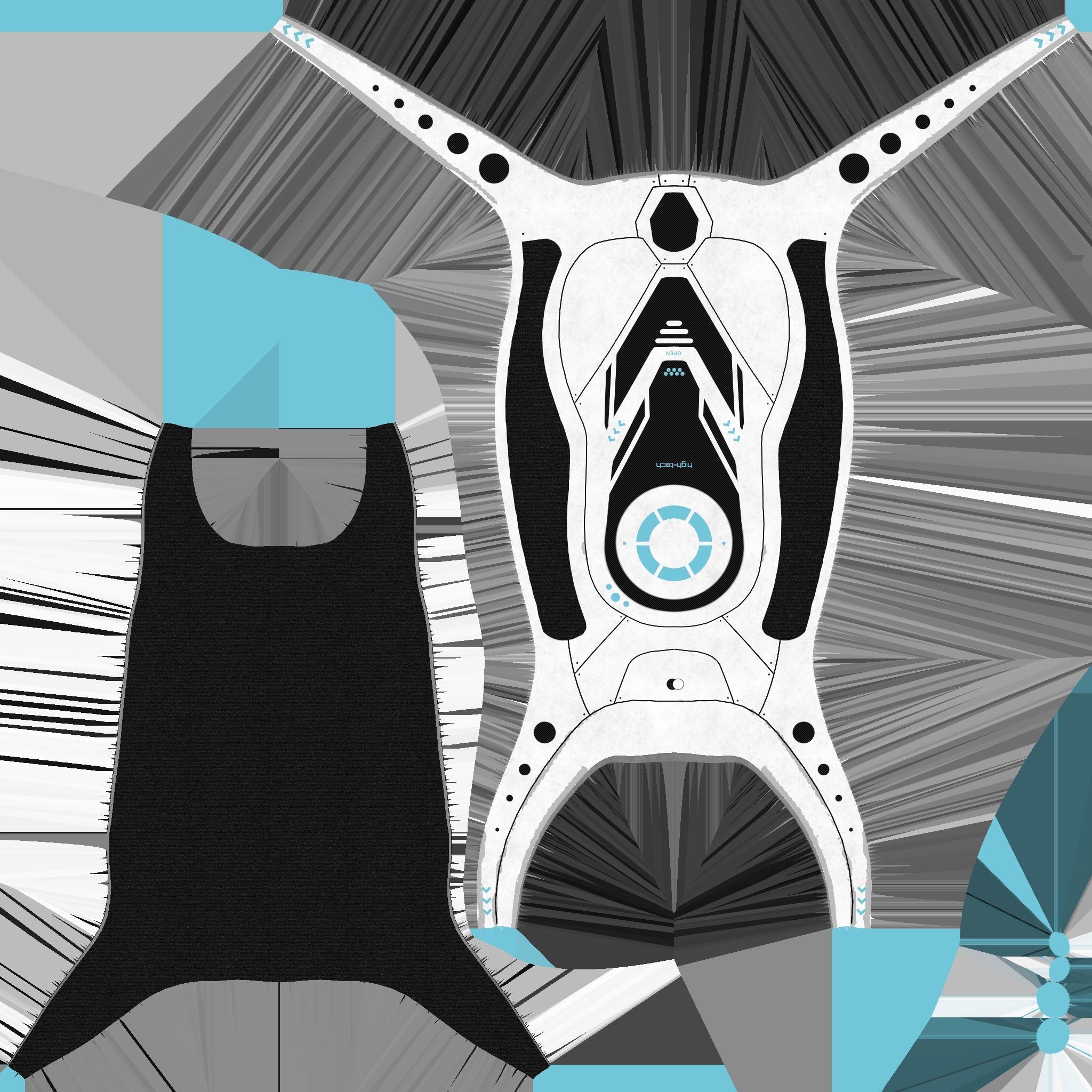 SciFi Backpack G05 Steel Bright - Fashion Character Design Low-poly 3D model_22