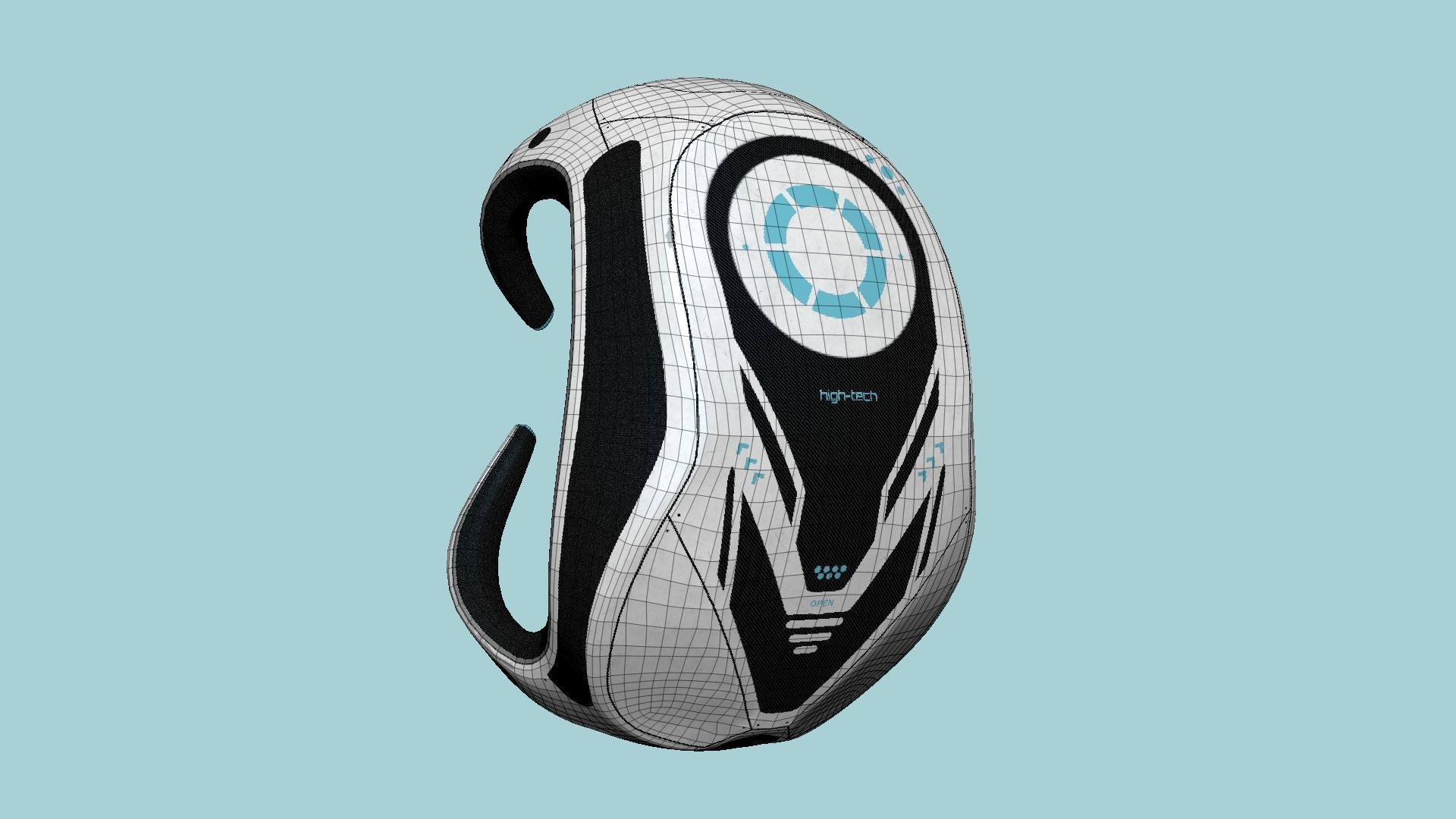 SciFi Backpack G05 Steel Bright - Fashion Character Design Low-poly 3D model_6