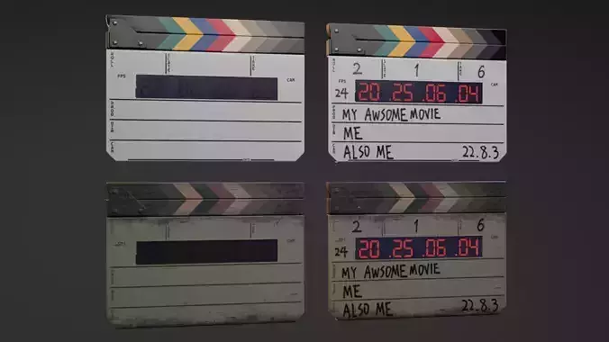 Clapperboard Film Slate With Timecode 3D model