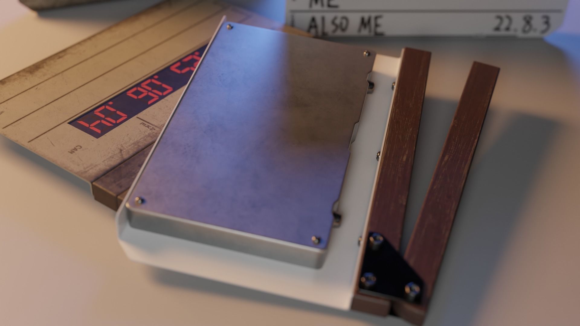 Clapperboard Film Slate With Timecode 3D model_2
