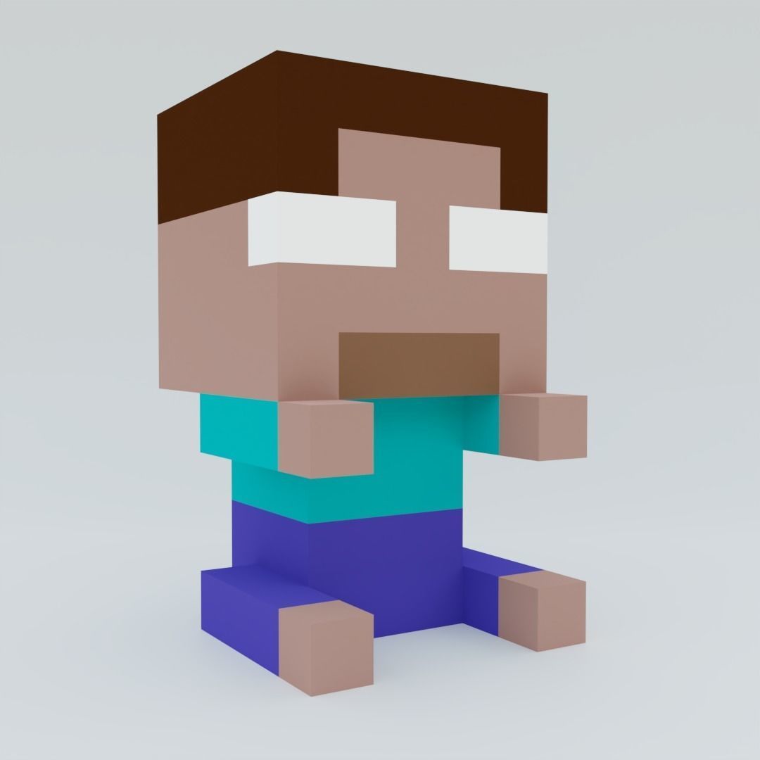 Herobrine minecraft Low-poly 3D model_1