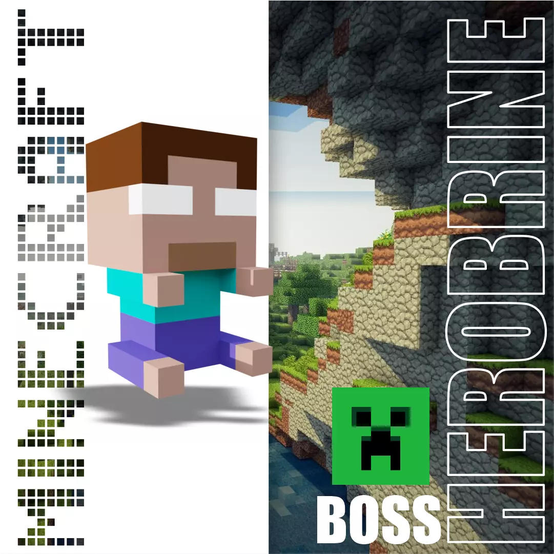 Herobrine minecraft Low-poly 3D model_0