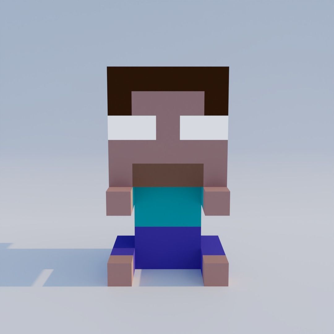 Herobrine minecraft Low-poly 3D model_2