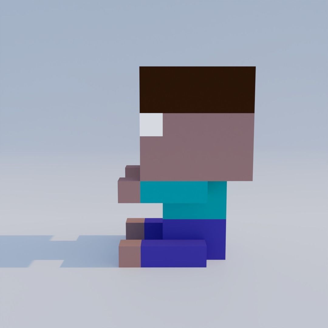 Herobrine minecraft Low-poly 3D model_3