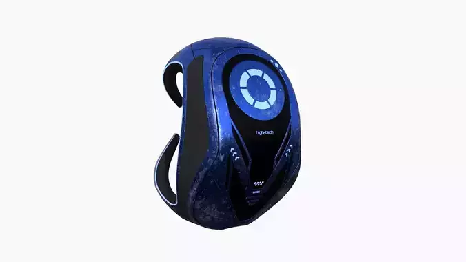 SciFi Backpack G06 Blue - Fashion Character Design Low-poly 3D model