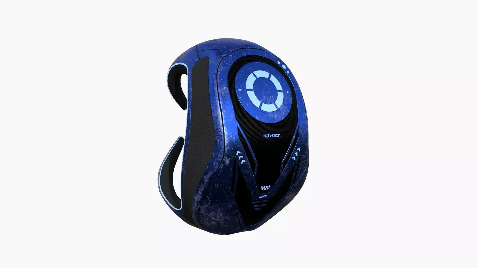 SciFi Backpack G06 Blue - Fashion Character Design Low-poly 3D model_0