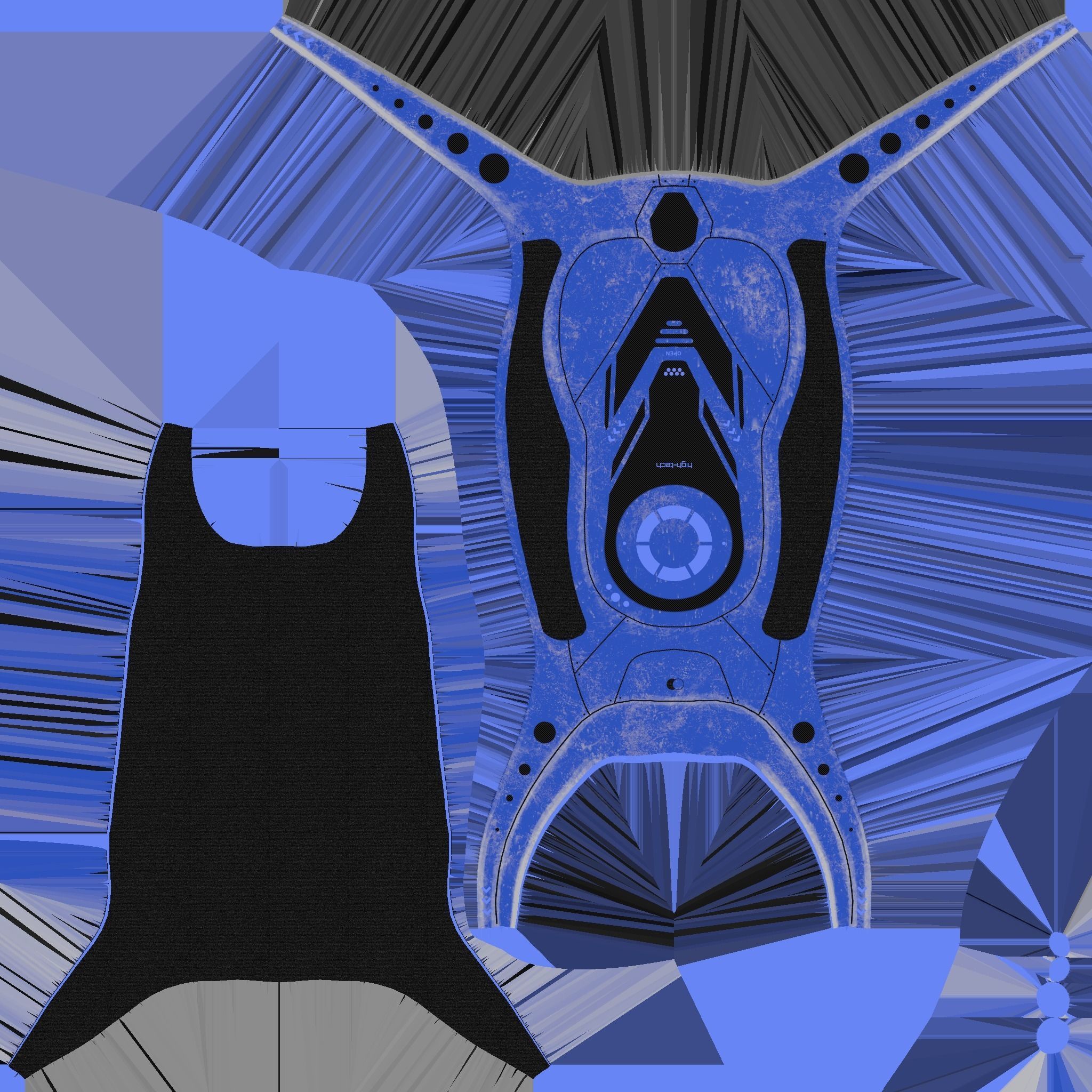 SciFi Backpack G06 Blue - Fashion Character Design Low-poly 3D model_22