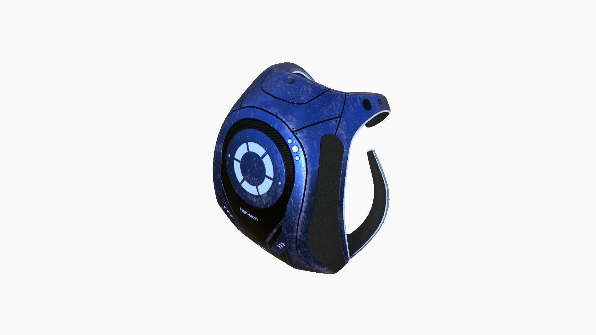 SciFi Backpack G06 Blue - Fashion Character Design Low-poly 3D model_4