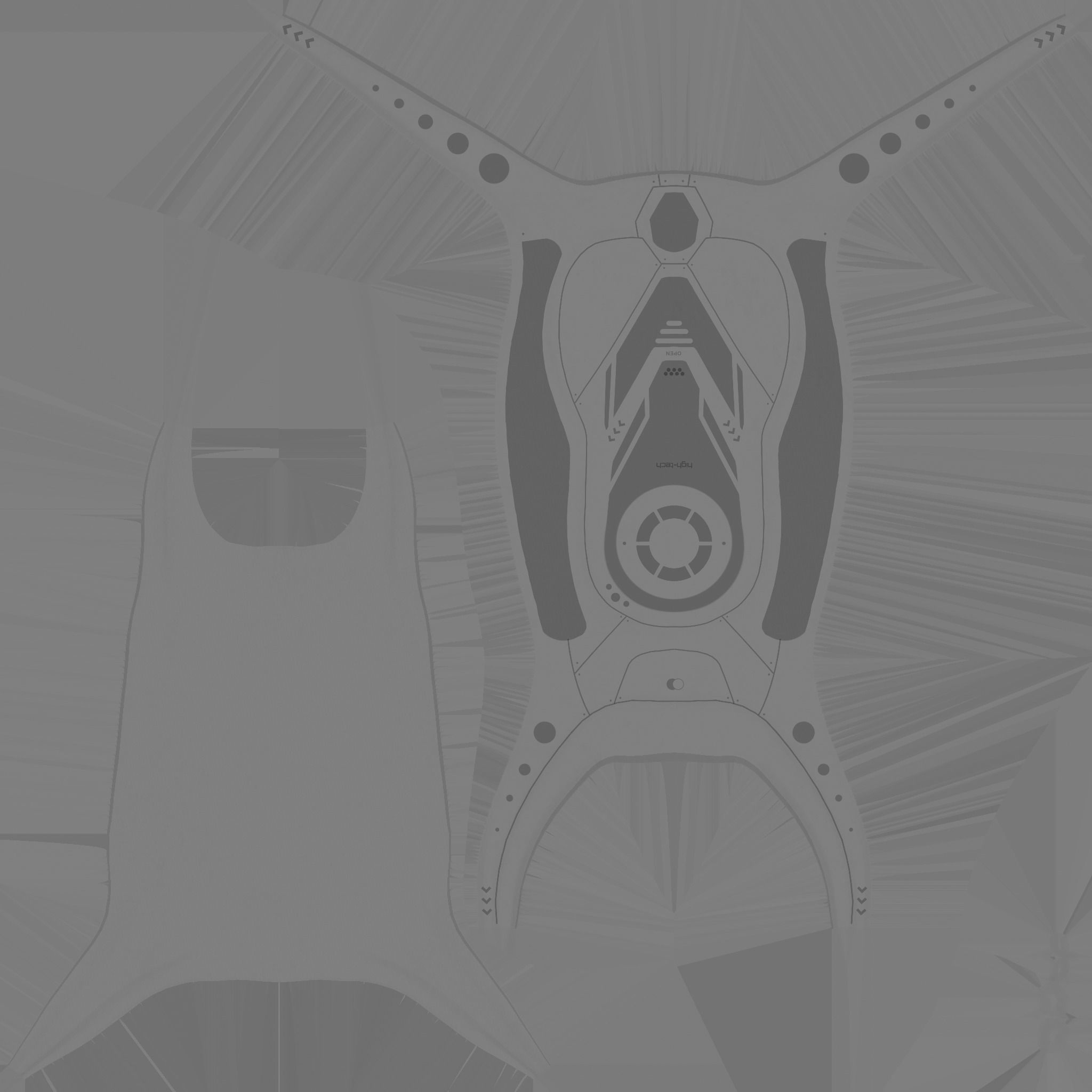 SciFi Backpack G06 Blue - Fashion Character Design Low-poly 3D model_24