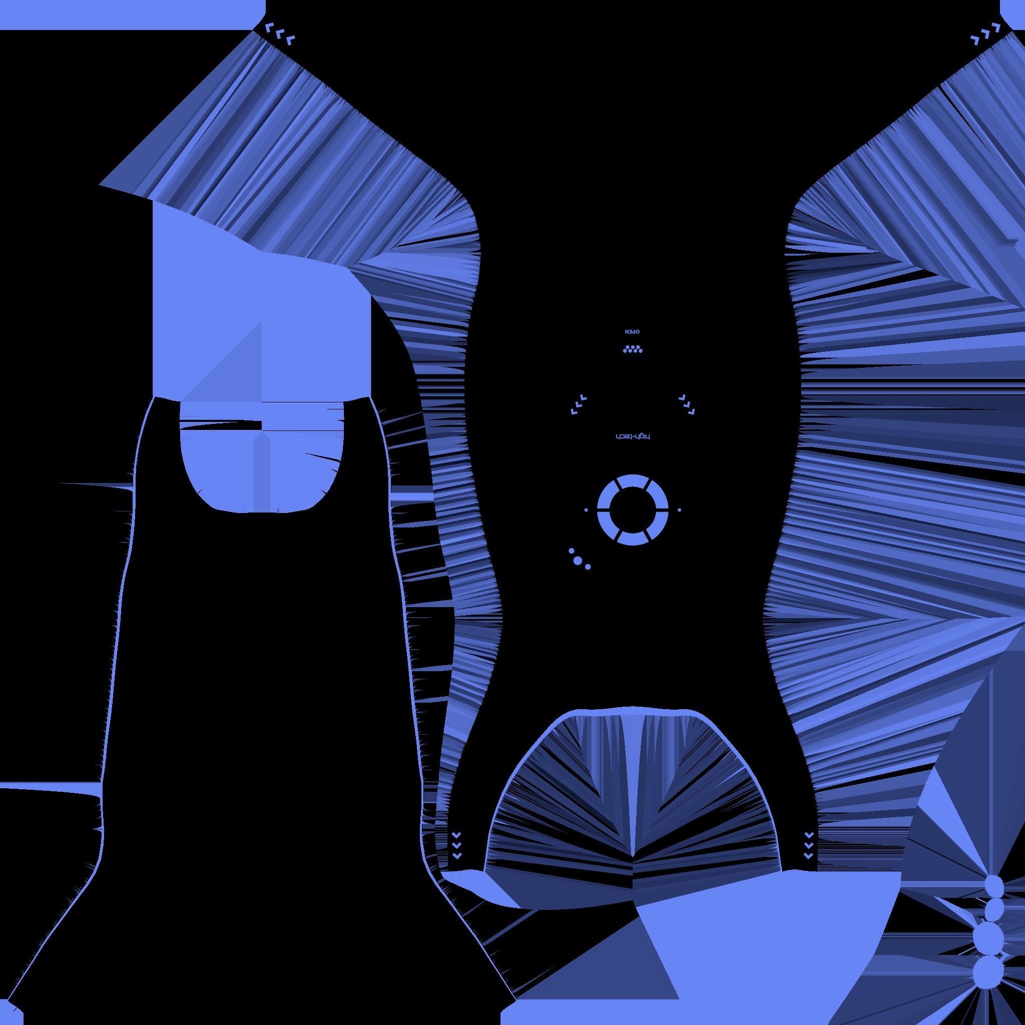 SciFi Backpack G06 Blue - Fashion Character Design Low-poly 3D model_23