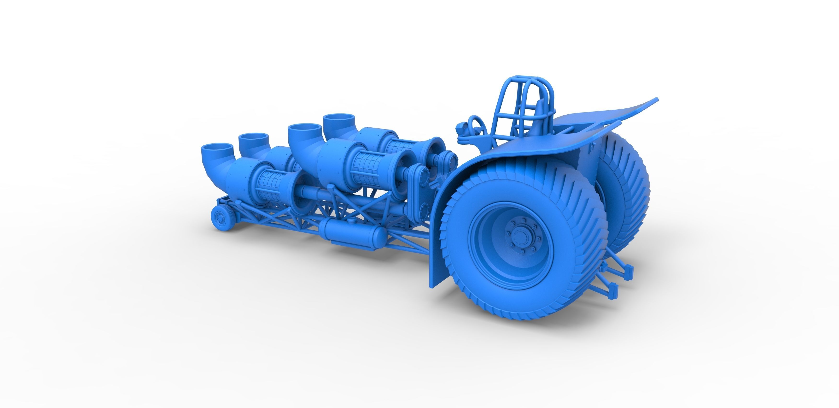 Pulling tractor with 4 jet engines 3 Scale 1 to 25 3D print model_25