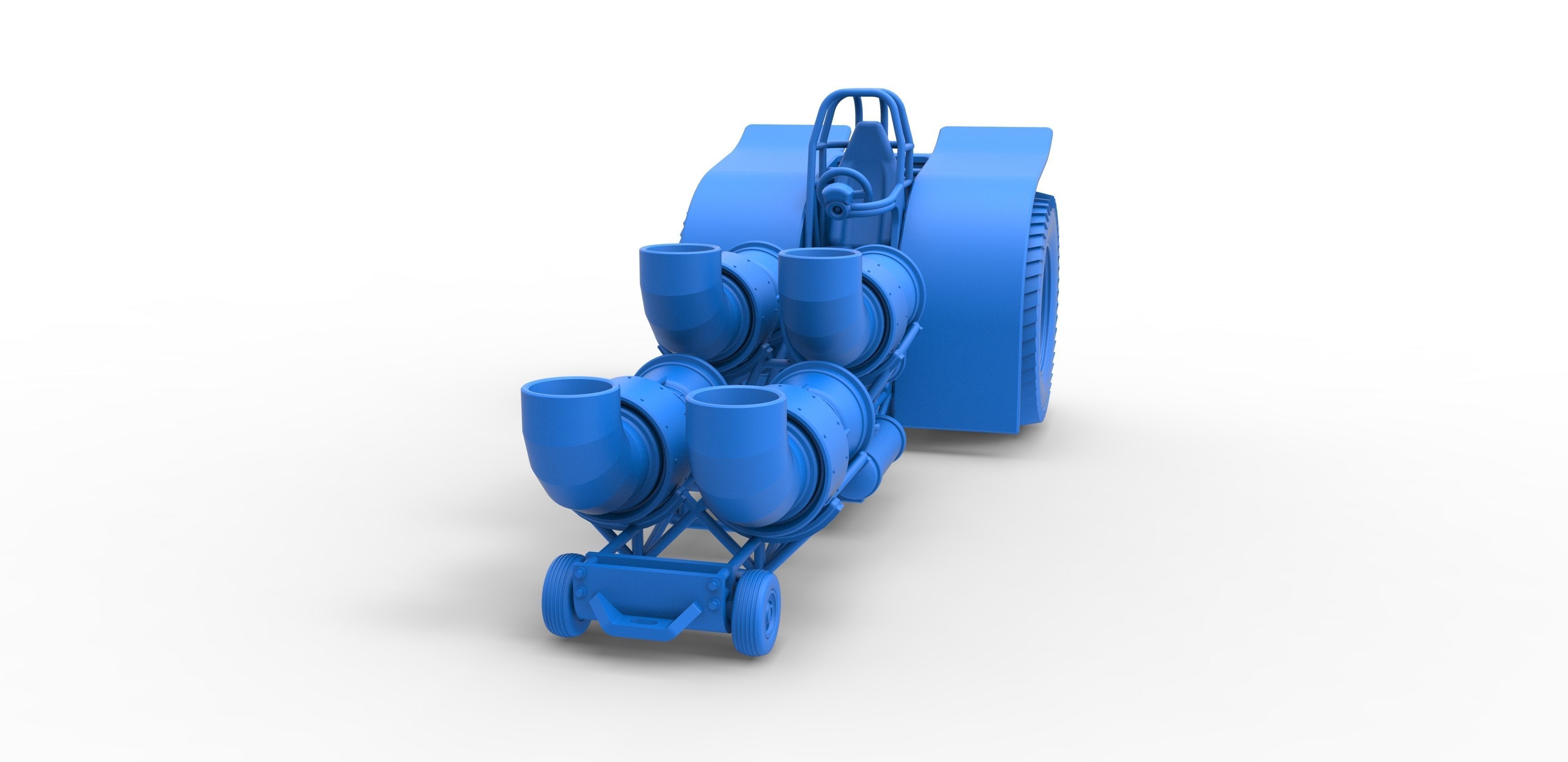 Pulling tractor with 4 jet engines 3 Scale 1 to 25 3D print model_18