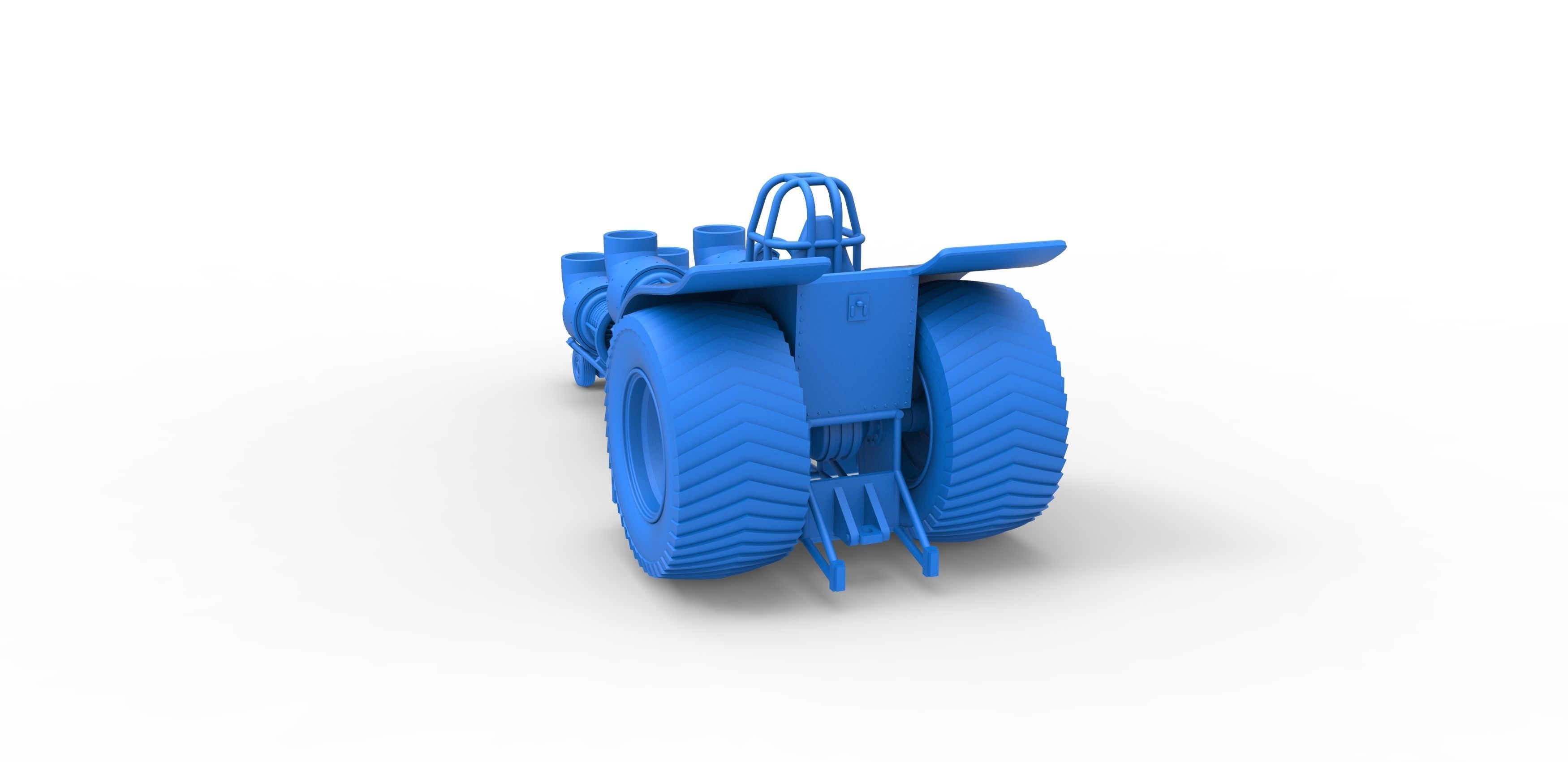 Pulling tractor with 4 jet engines 3 Scale 1 to 25 3D print model_26