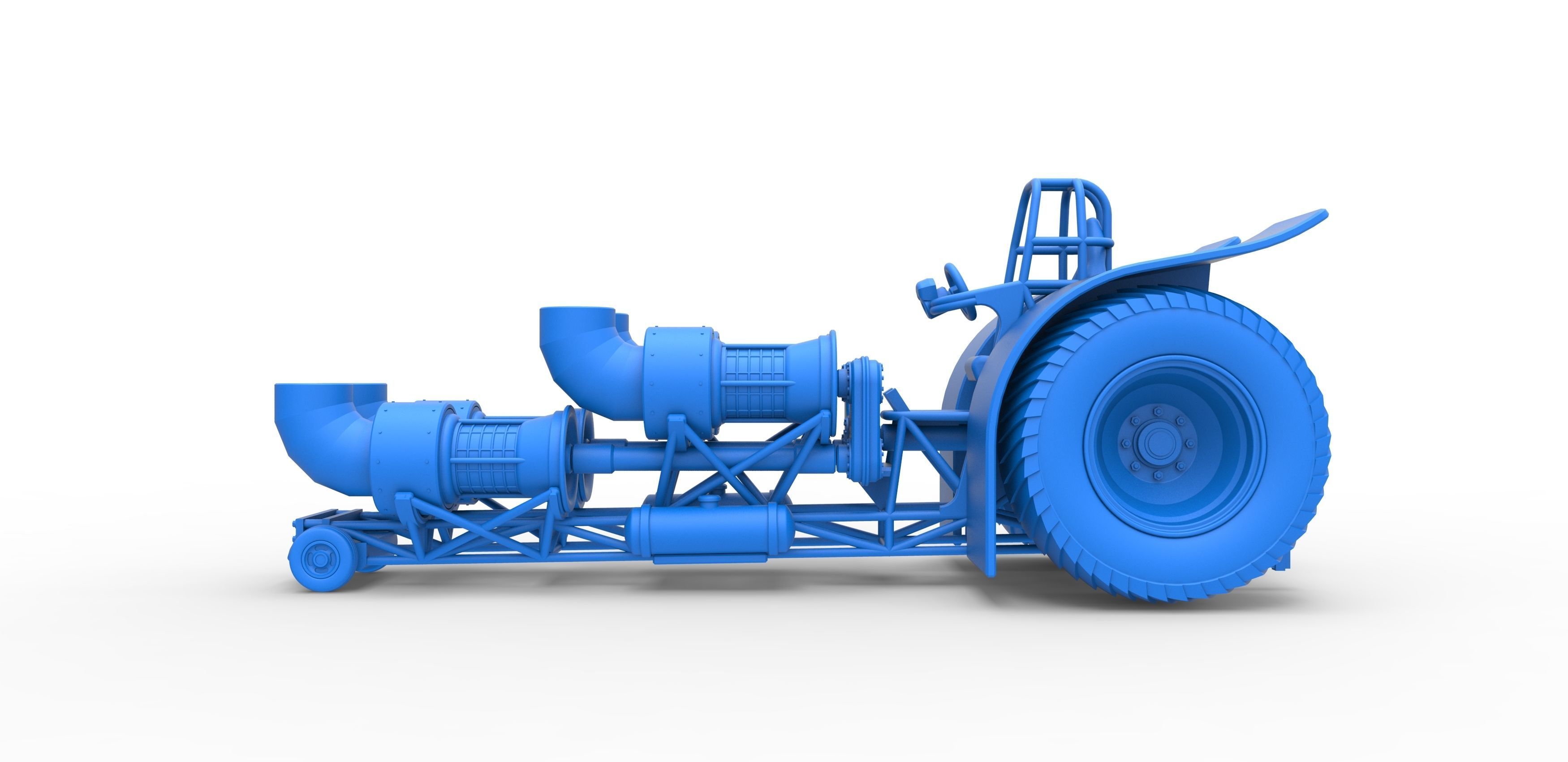 Pulling tractor with 4 jet engines 3 Scale 1 to 25 3D print model_22