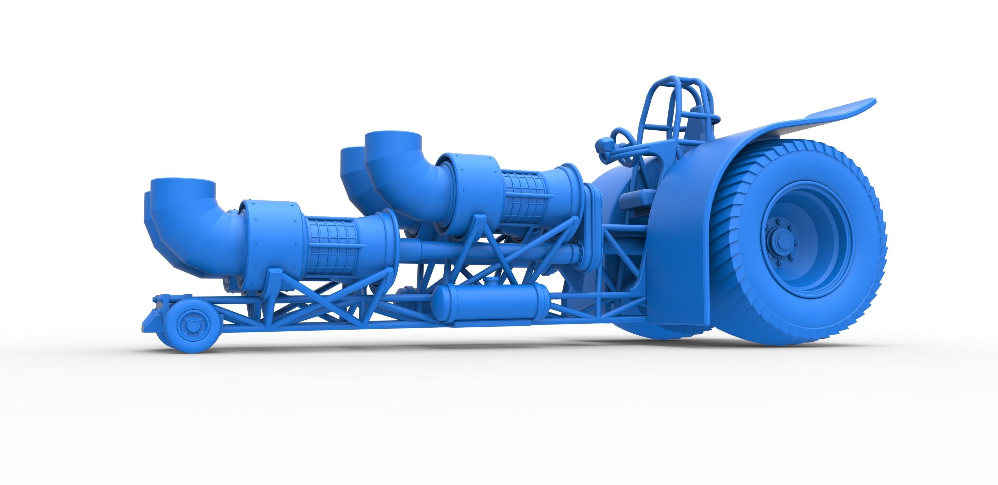 Pulling tractor with 4 jet engines 3 Scale 1 to 25 3D print model_17