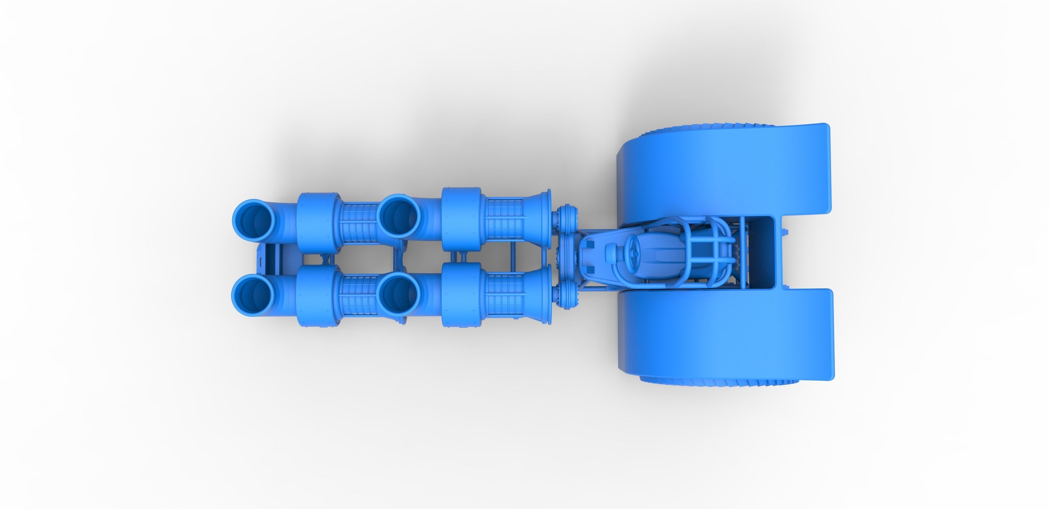 Pulling tractor with 4 jet engines 3 Scale 1 to 25 3D print model_24