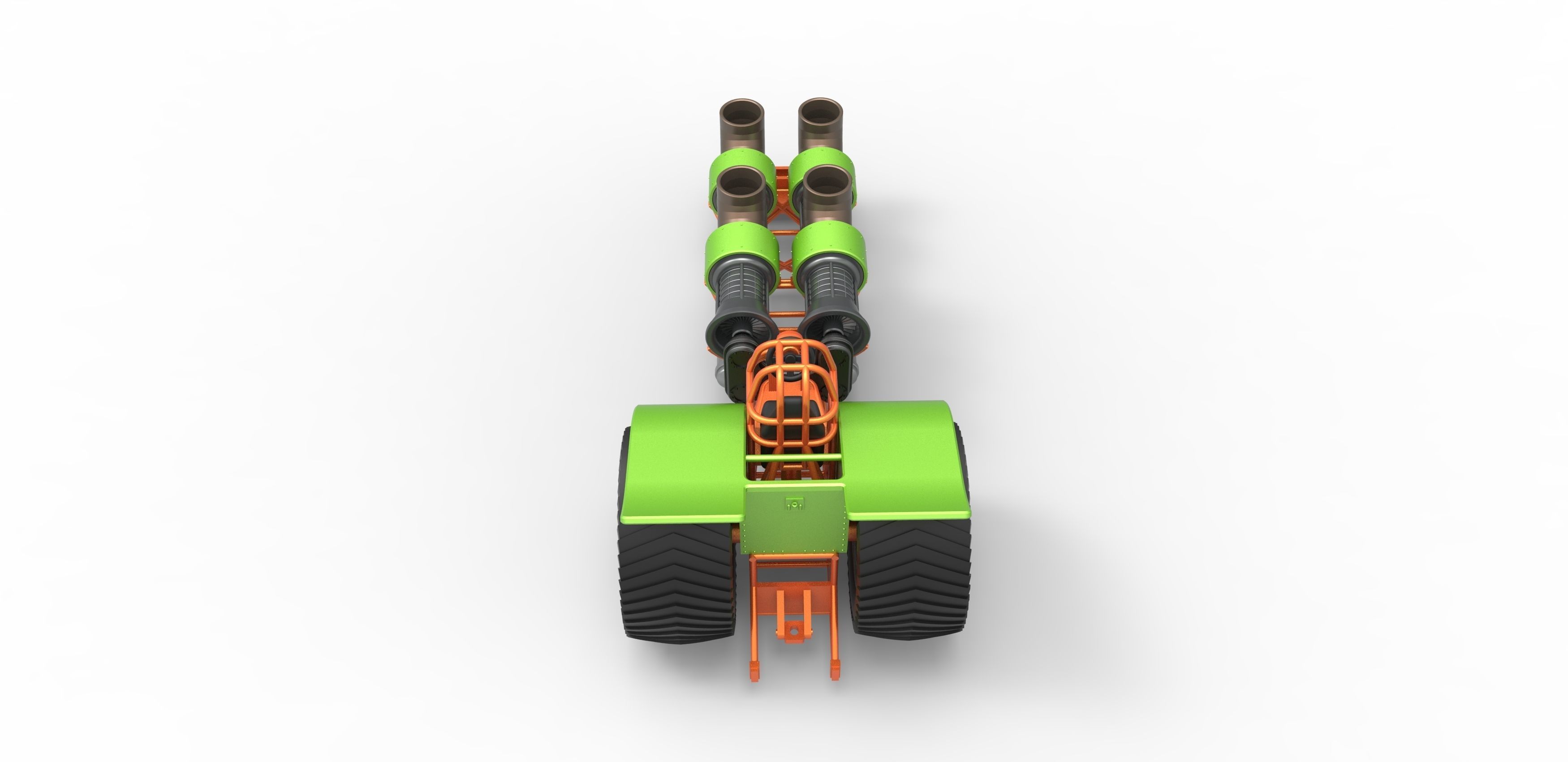 Pulling tractor with 4 jet engines 3 Scale 1 to 25 3D print model_13