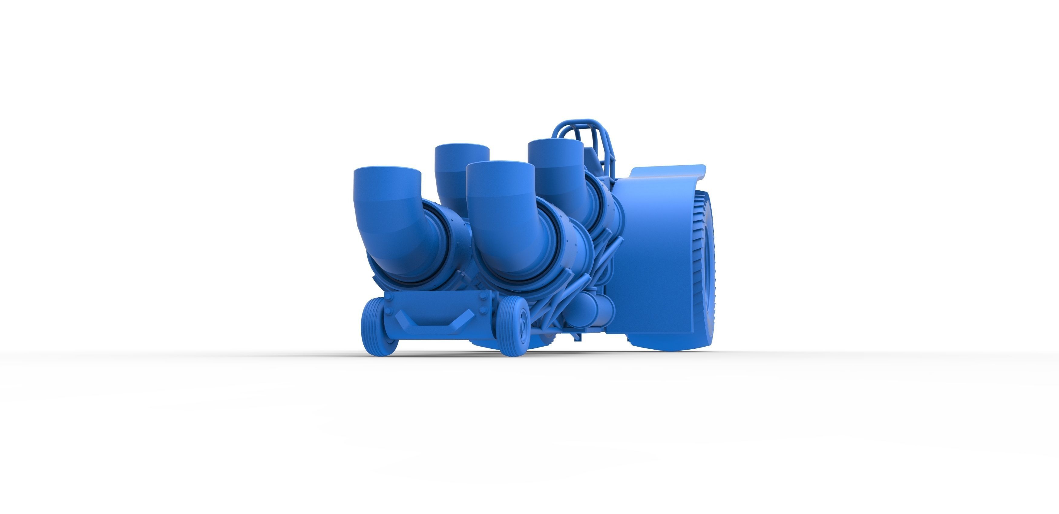 Pulling tractor with 4 jet engines 3 Scale 1 to 25 3D print model_19