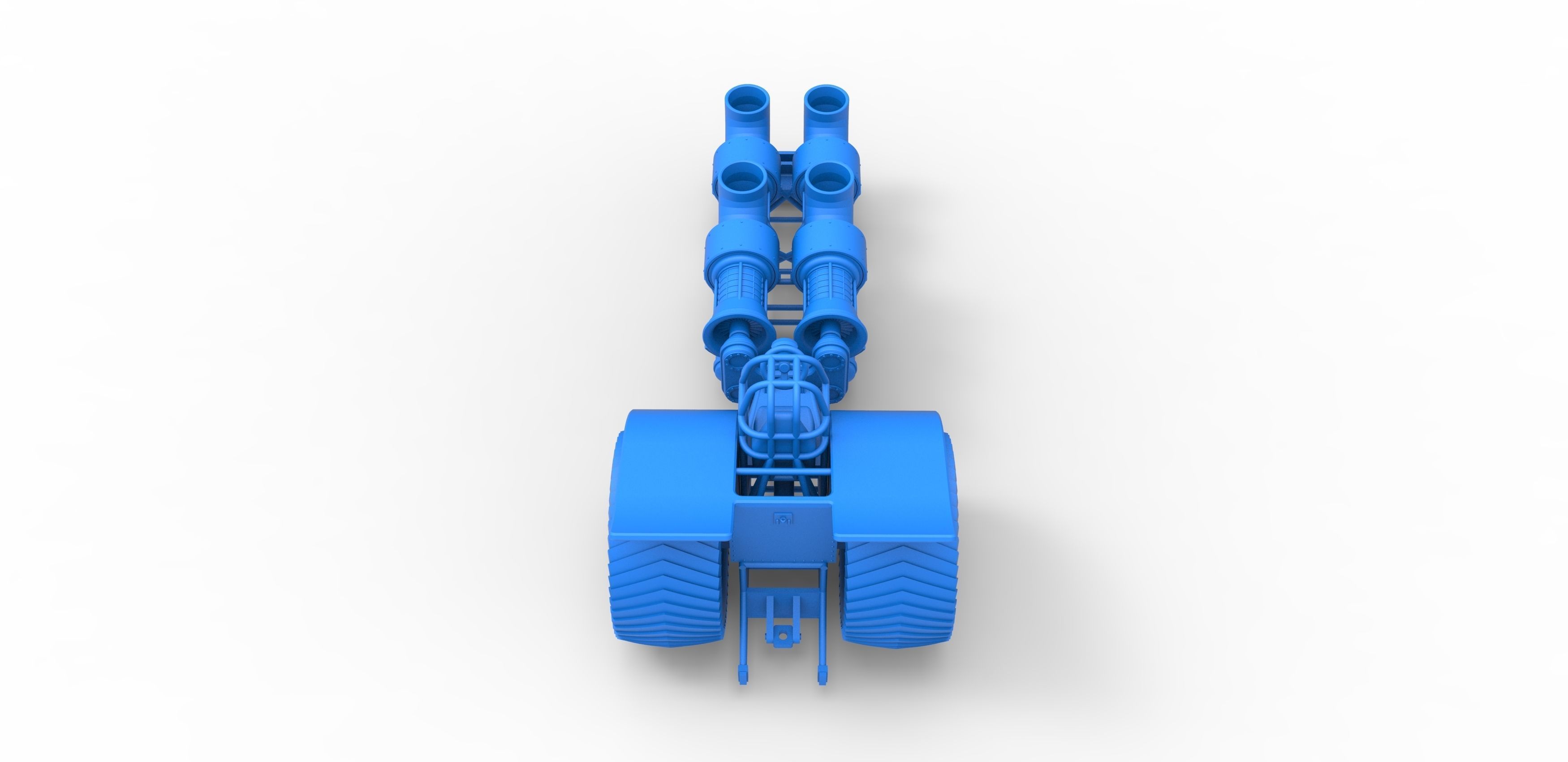 Pulling tractor with 4 jet engines 3 Scale 1 to 25 3D print model_27