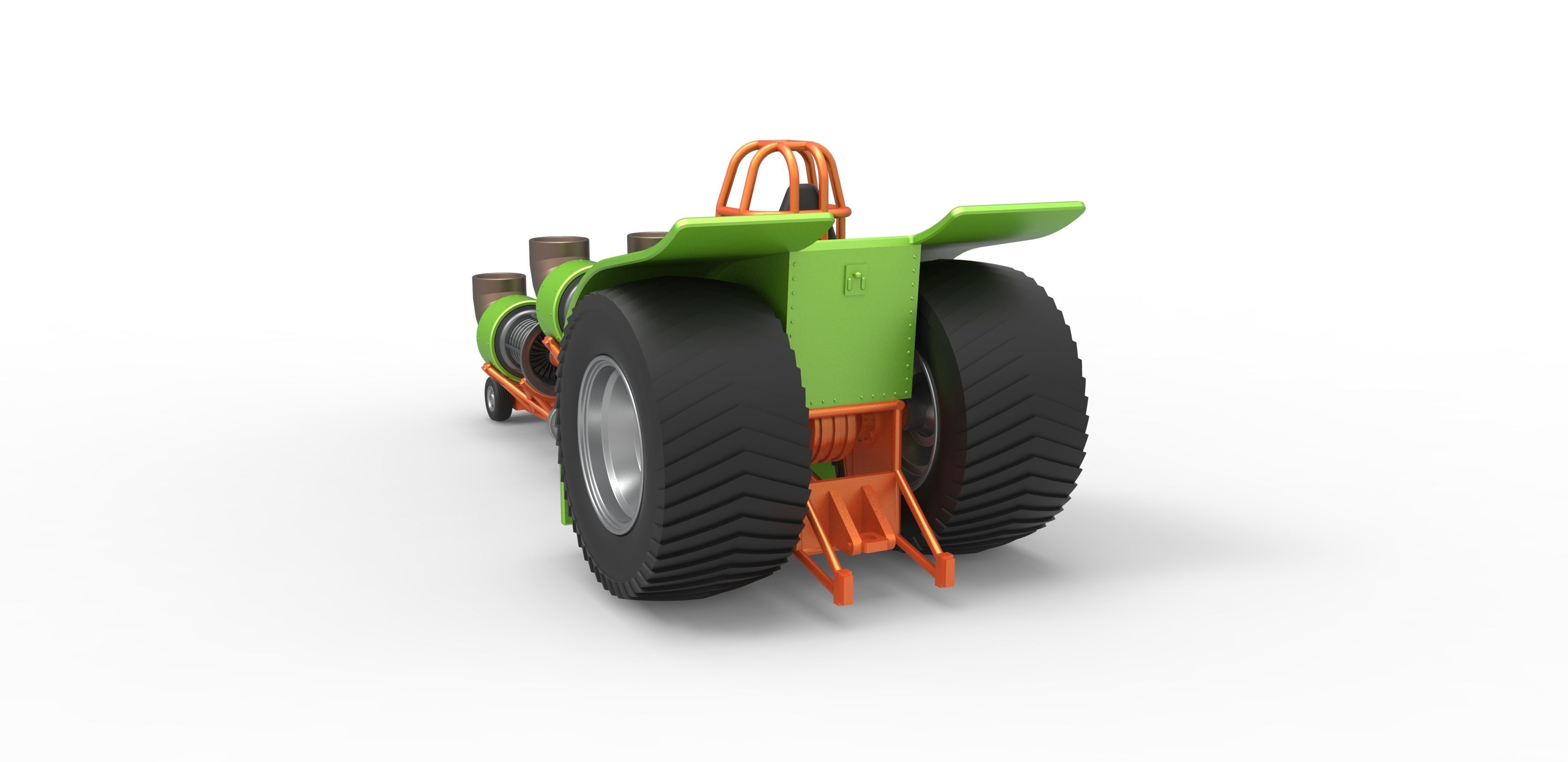 Pulling tractor with 4 jet engines 3 Scale 1 to 25 3D print model_12