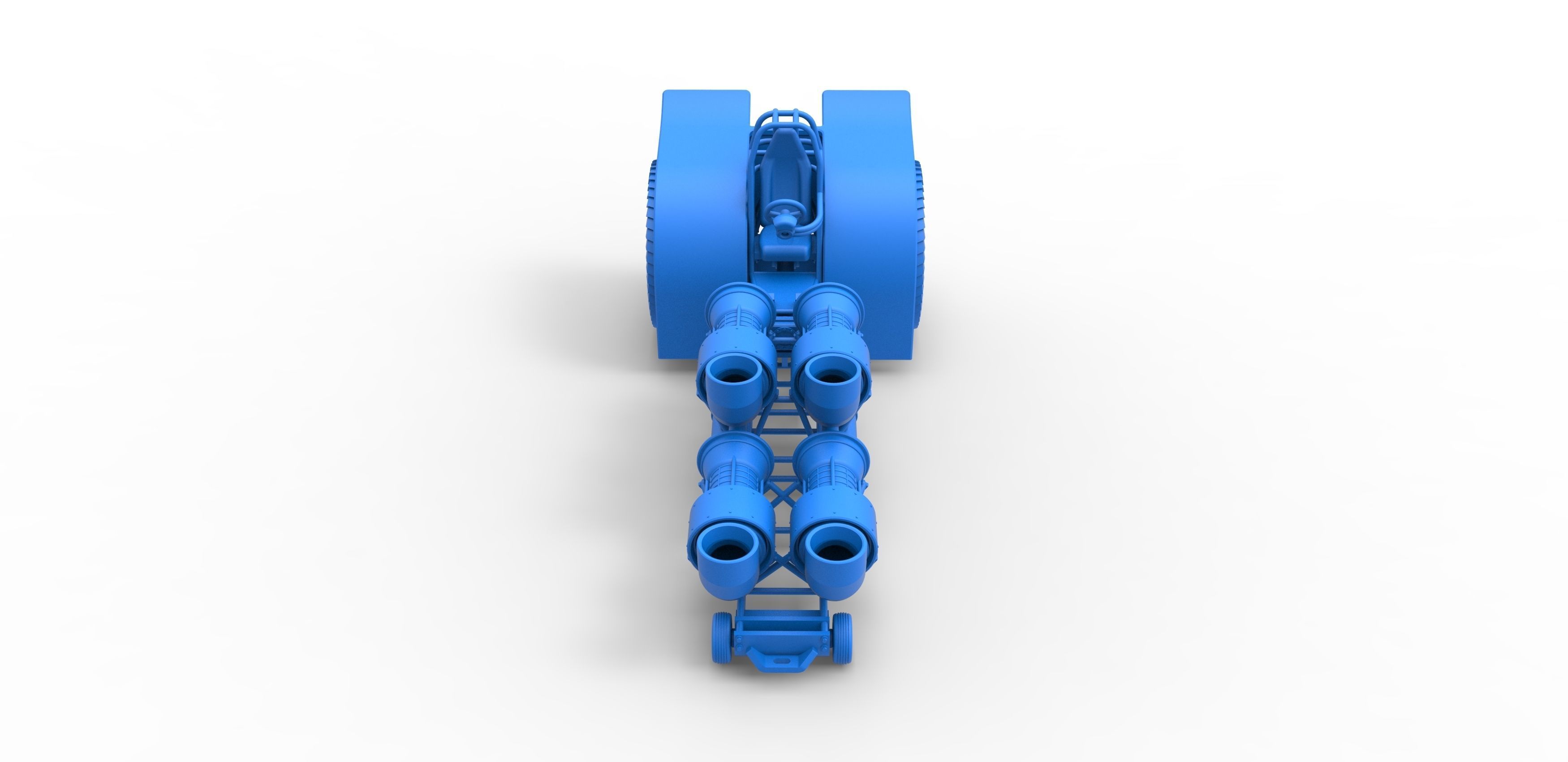 Pulling tractor with 4 jet engines 3 Scale 1 to 25 3D print model_20