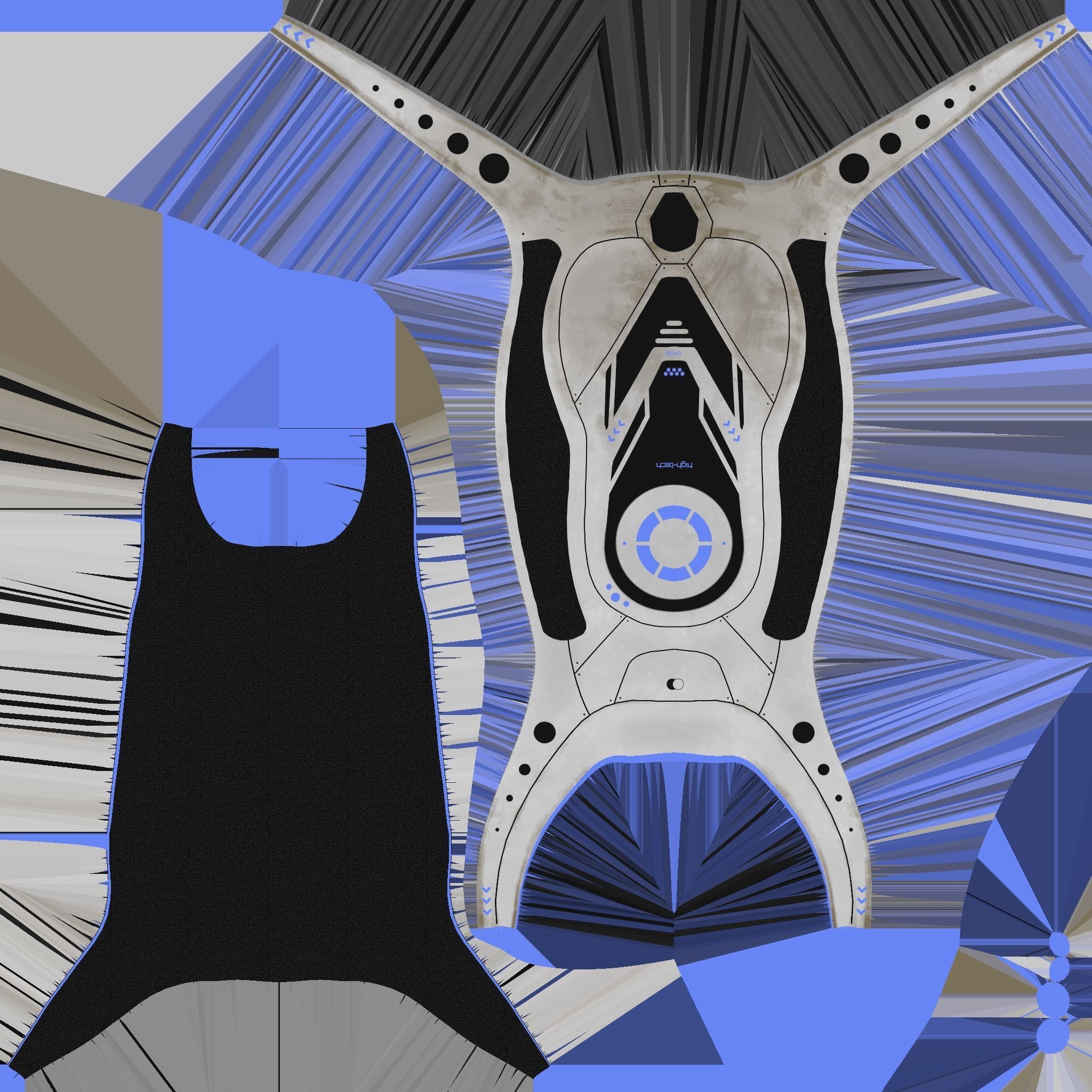 SciFi Backpack G07 White Dirt - Fashion Character Design Low-poly 3D model_22