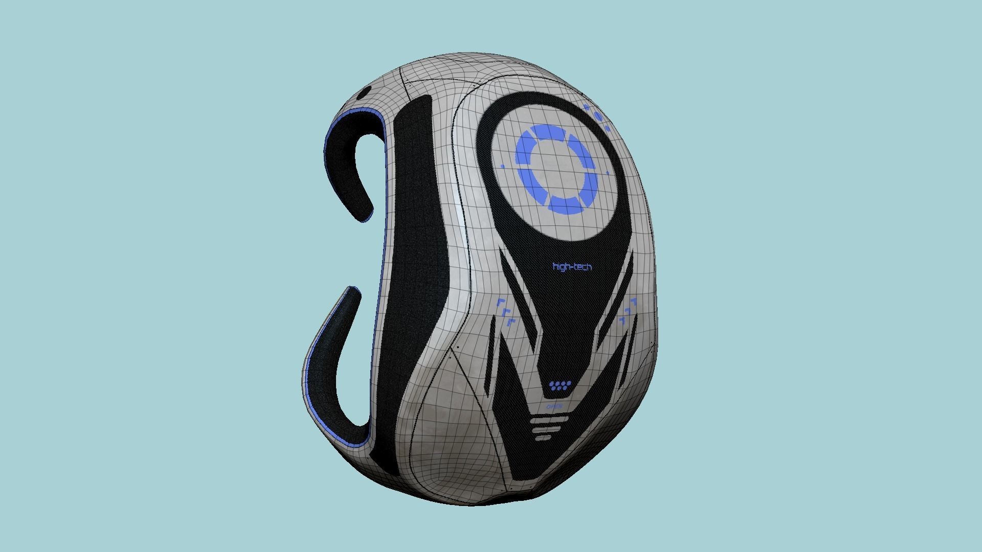 SciFi Backpack G07 White Dirt - Fashion Character Design Low-poly 3D model_6