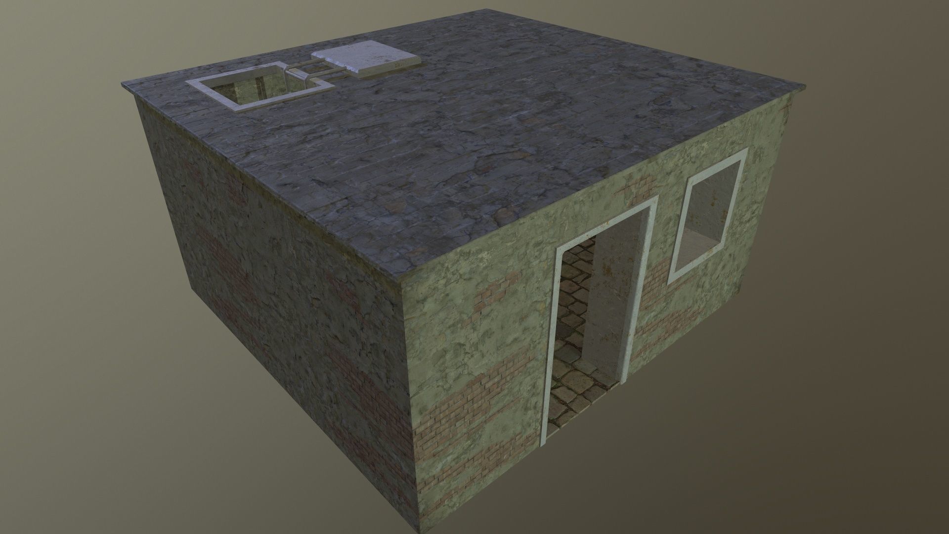 Small Structure Old Low-poly 3D model_4