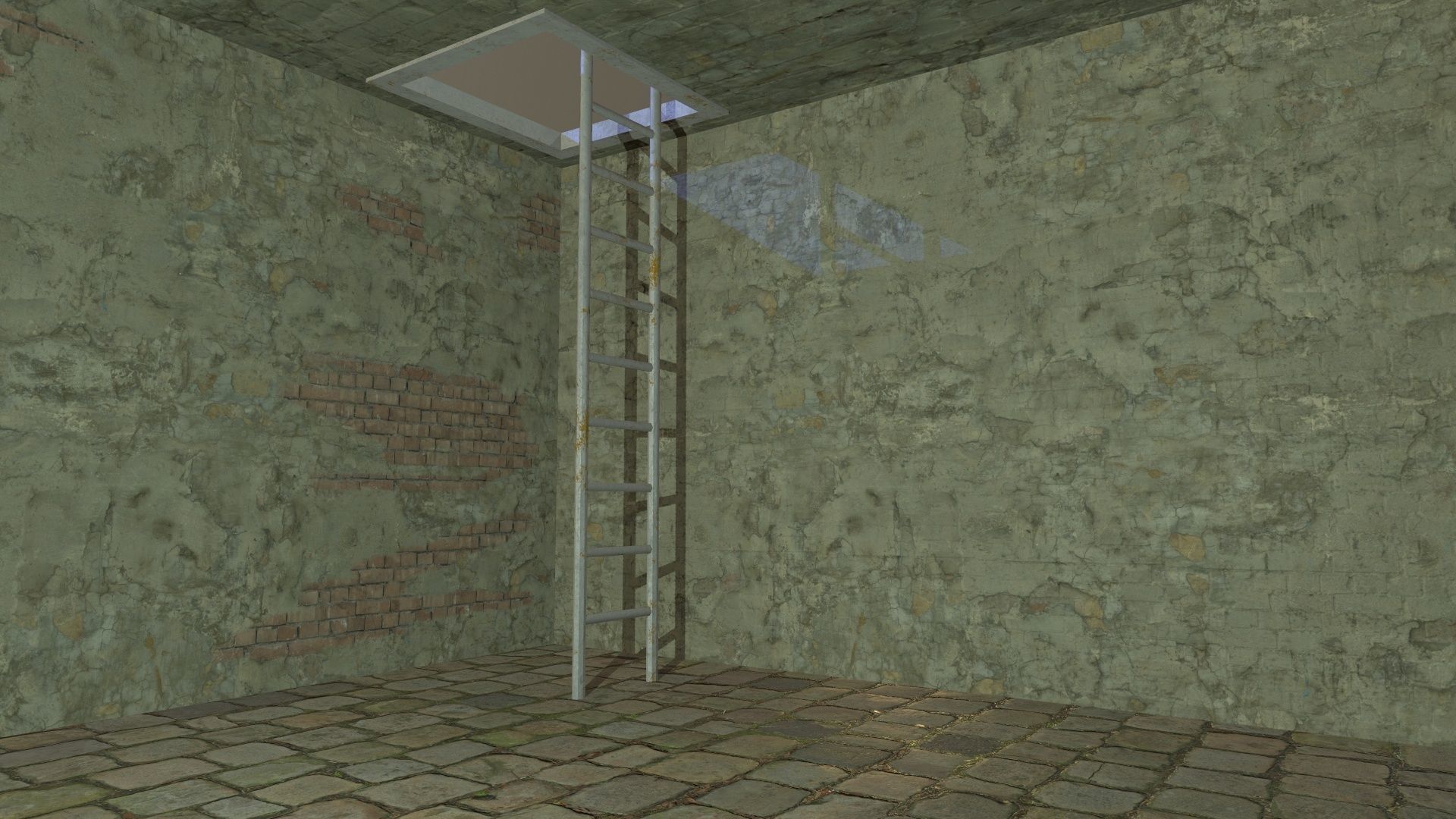 Small Structure Old Low-poly 3D model_8