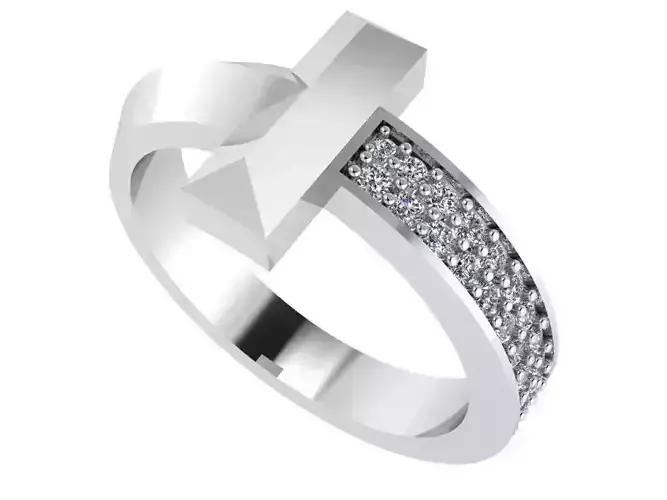 Cross Pyramid Style Diamond Ring 0519